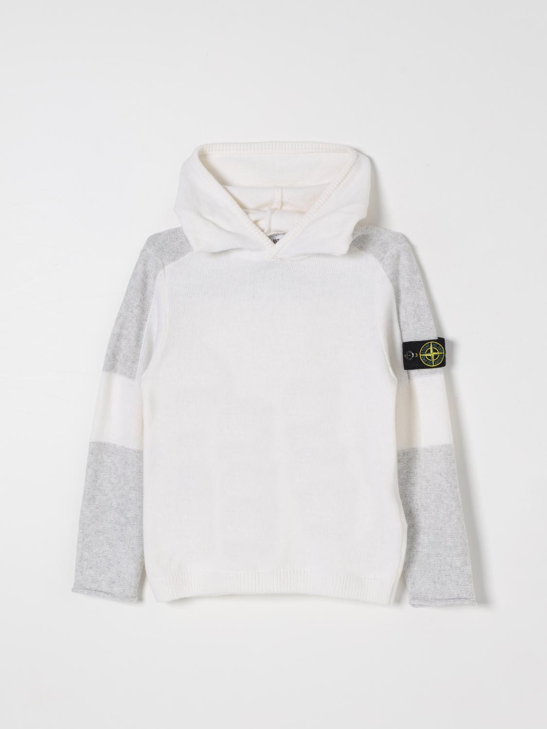 STONE ISLAND JUNIOR SWEATER: Sweater kids Stone Island Junior, White - Img 1