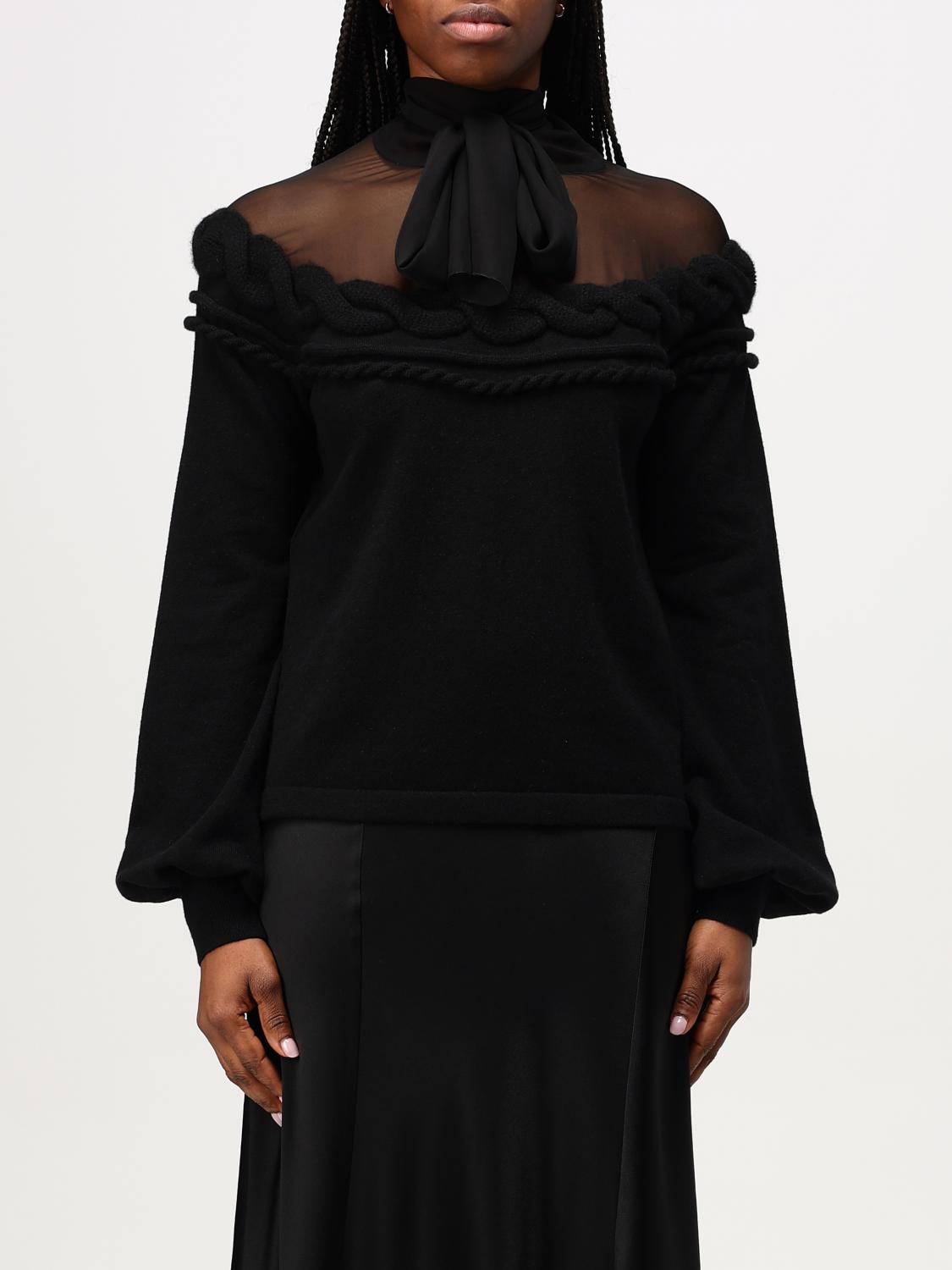 ALBERTA FERRETTI MAGLIA: Top Alberta Ferretti in lana e cashmere , Nero - Img 1