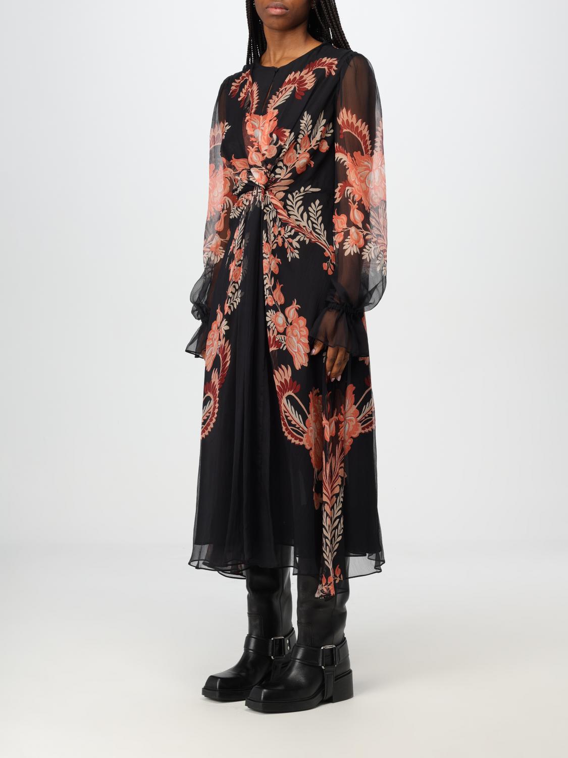 etro black dress Paisley midi dress in black - Etro