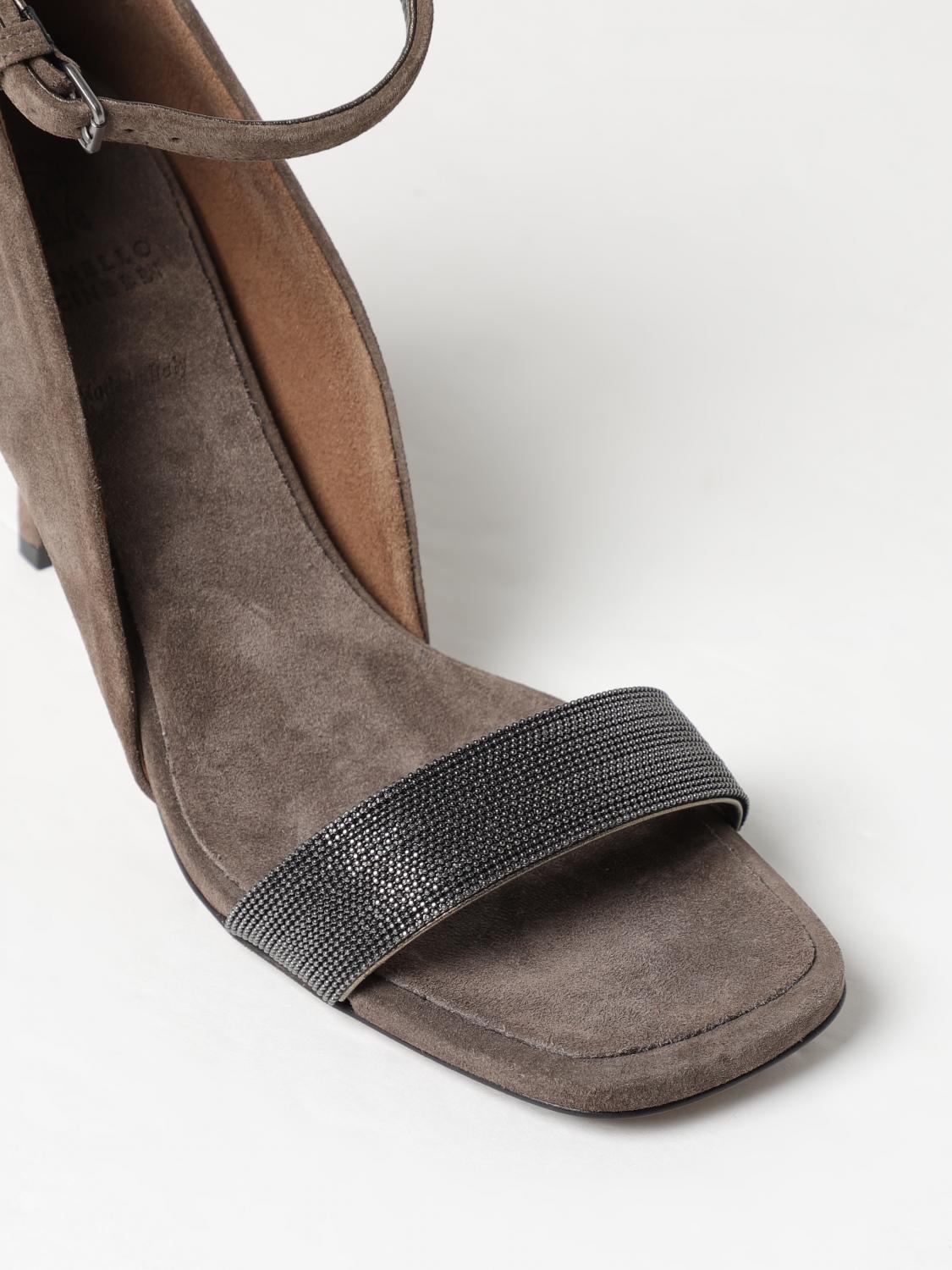 BRUNELLO CUCINELLI HEELED SANDALS: Shoes woman Brunello Cucinelli, Brown - Img 4