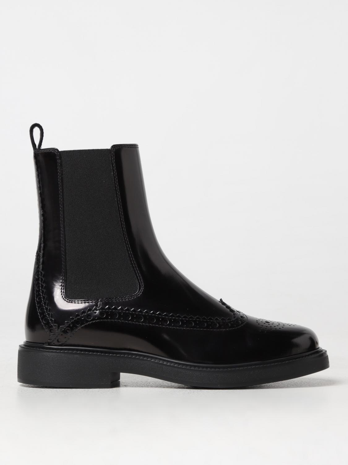 TOD'S FLACHE STIEFELETTEN: Flache stiefeletten damen Tod's, Schwarz - Img 1