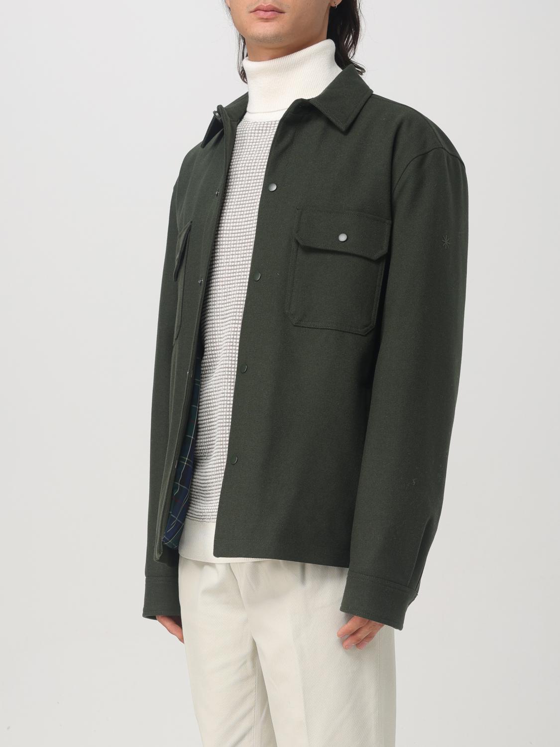 MANUEL RITZ GIACCA: Overshirt Manuel Ritz in misto lana , Verde - Img 3