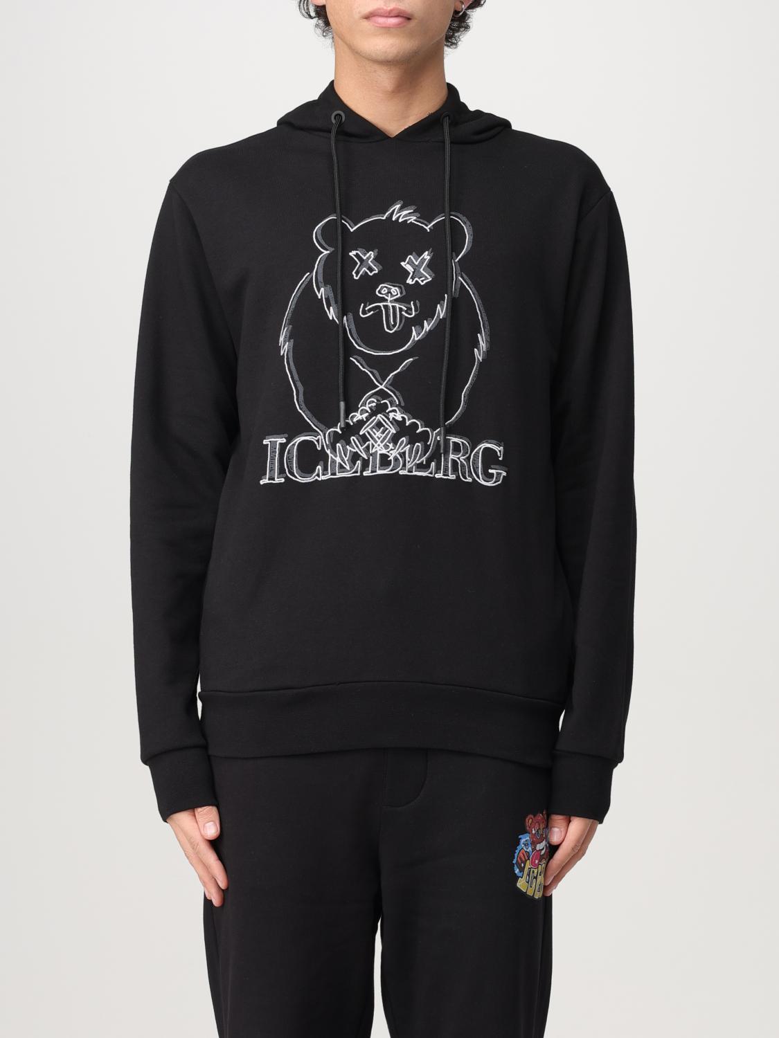 ICEBERG SWEATSHIRT: Iceberg men's hoodie, Black - Img 1