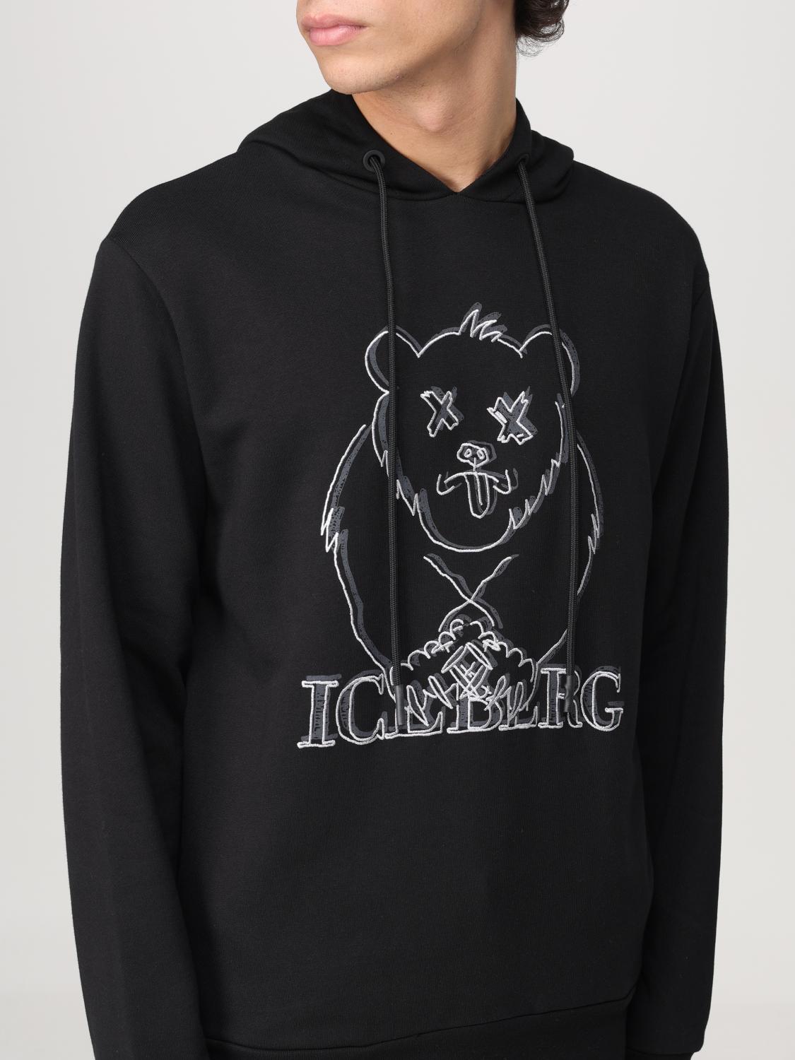 ICEBERG SWEATSHIRT: Iceberg men's hoodie, Black - Img 3