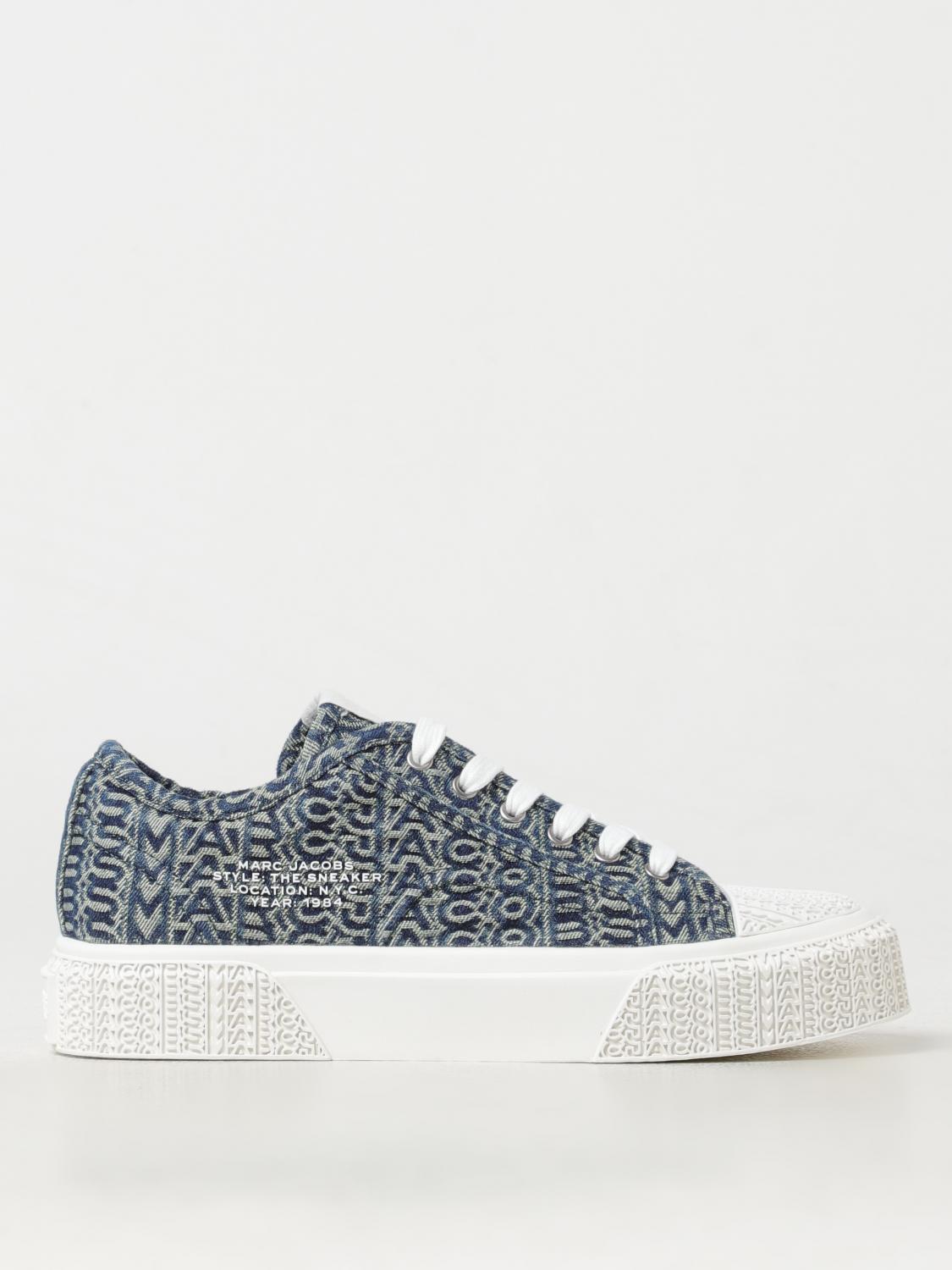 MARC JACOBS SNEAKERS: Sneakers The Denim Monogram Marc Jacobs in denim jacquard , Denim - Img 1