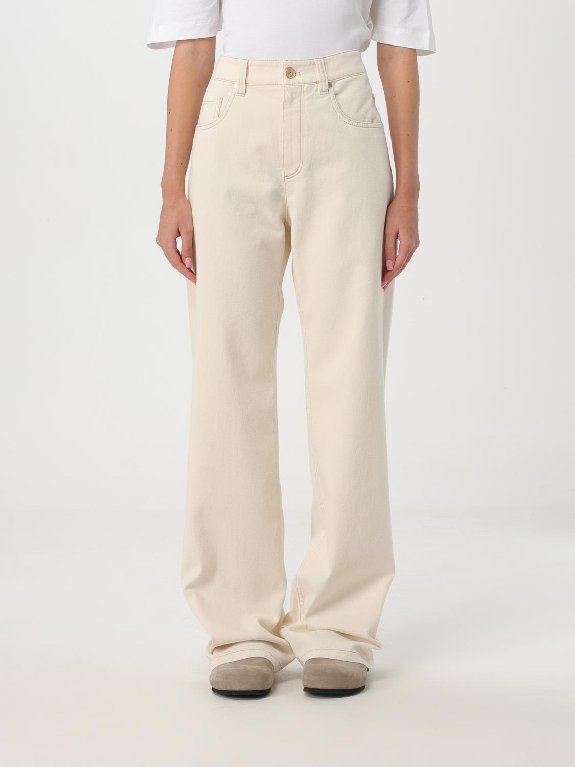 BRUNELLO CUCINELLI PANTS: Pants woman Brunello Cucinelli, Beige - Img 1