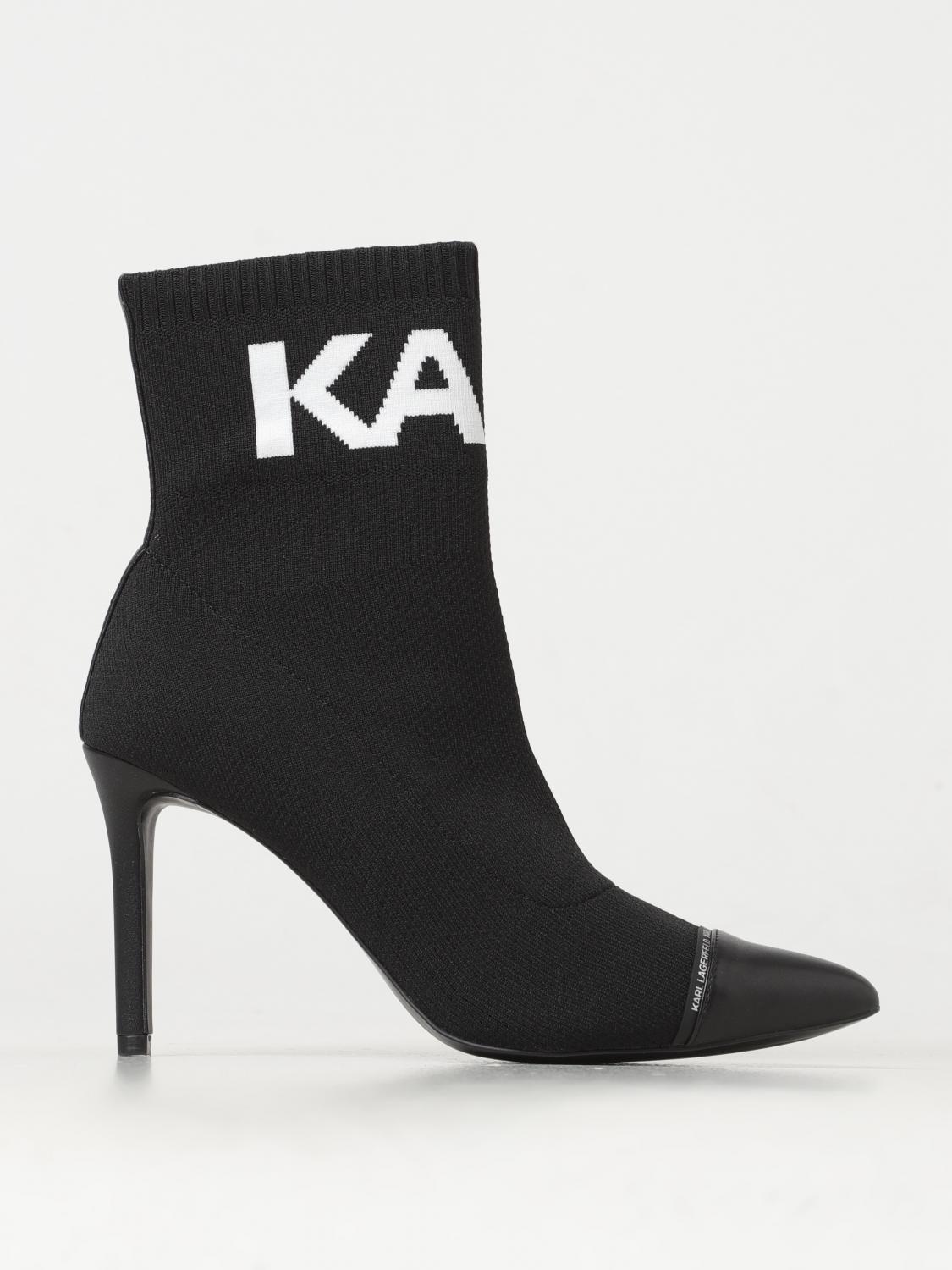 KARL LAGERFELD FLACHE STIEFELETTEN: Flache stiefeletten damen Karl Lagerfeld, Schwarz - Img 1