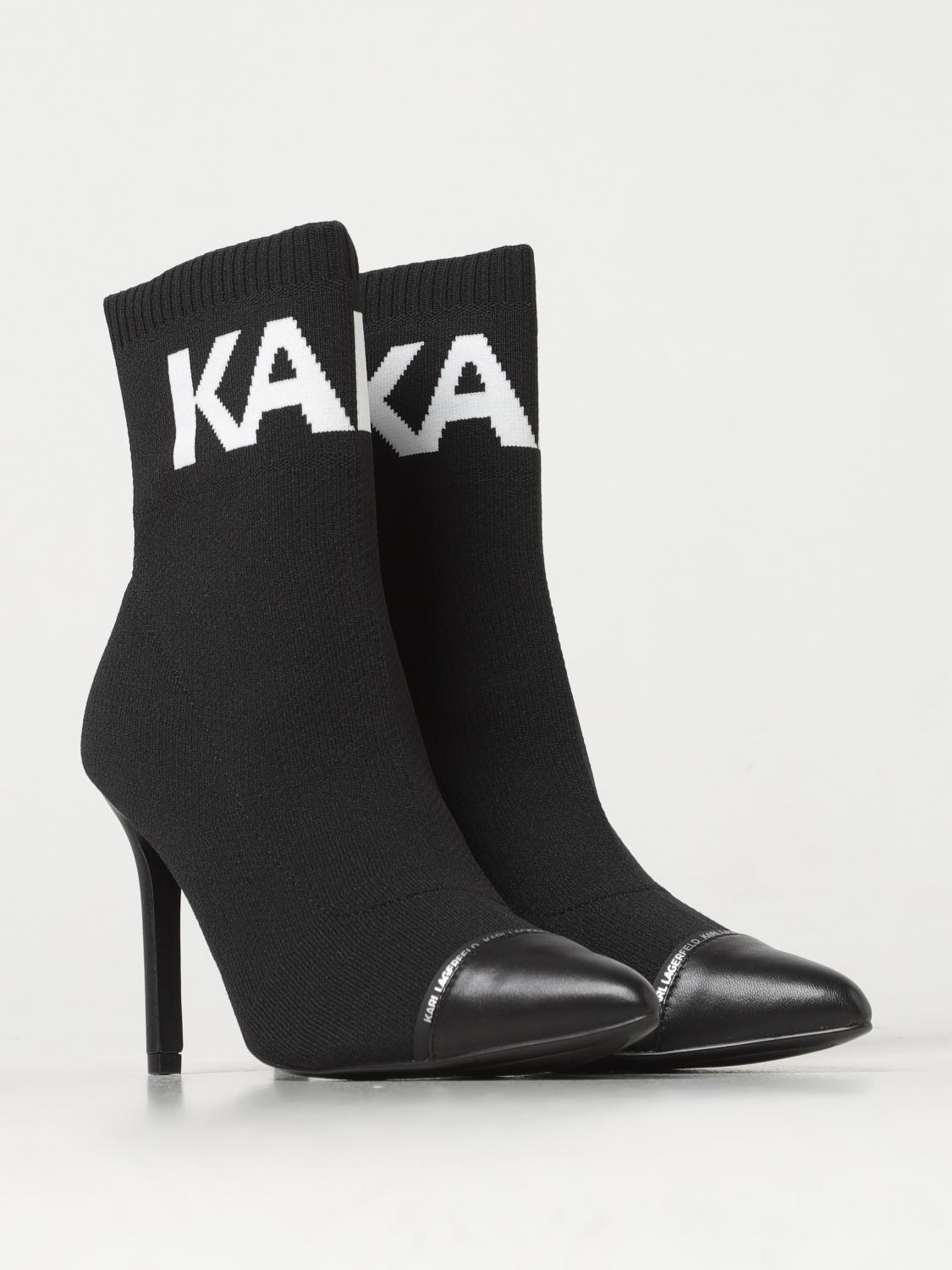 KARL LAGERFELD FLAT ANKLE BOOTS: Flat ankle boots woman Karl Lagerfeld, Black - Img 2