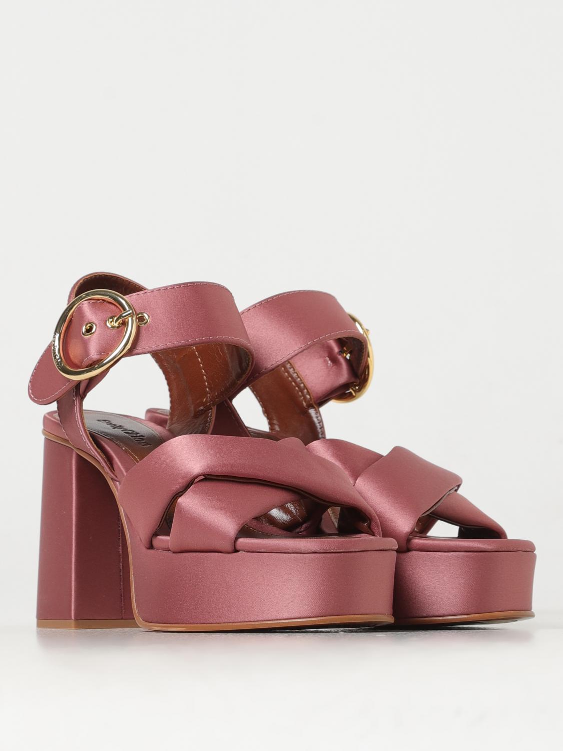 SEE BY CHLOÉ HEELED SANDALS: Wedge shoes woman See by ChloÉ, Pink - Img 2