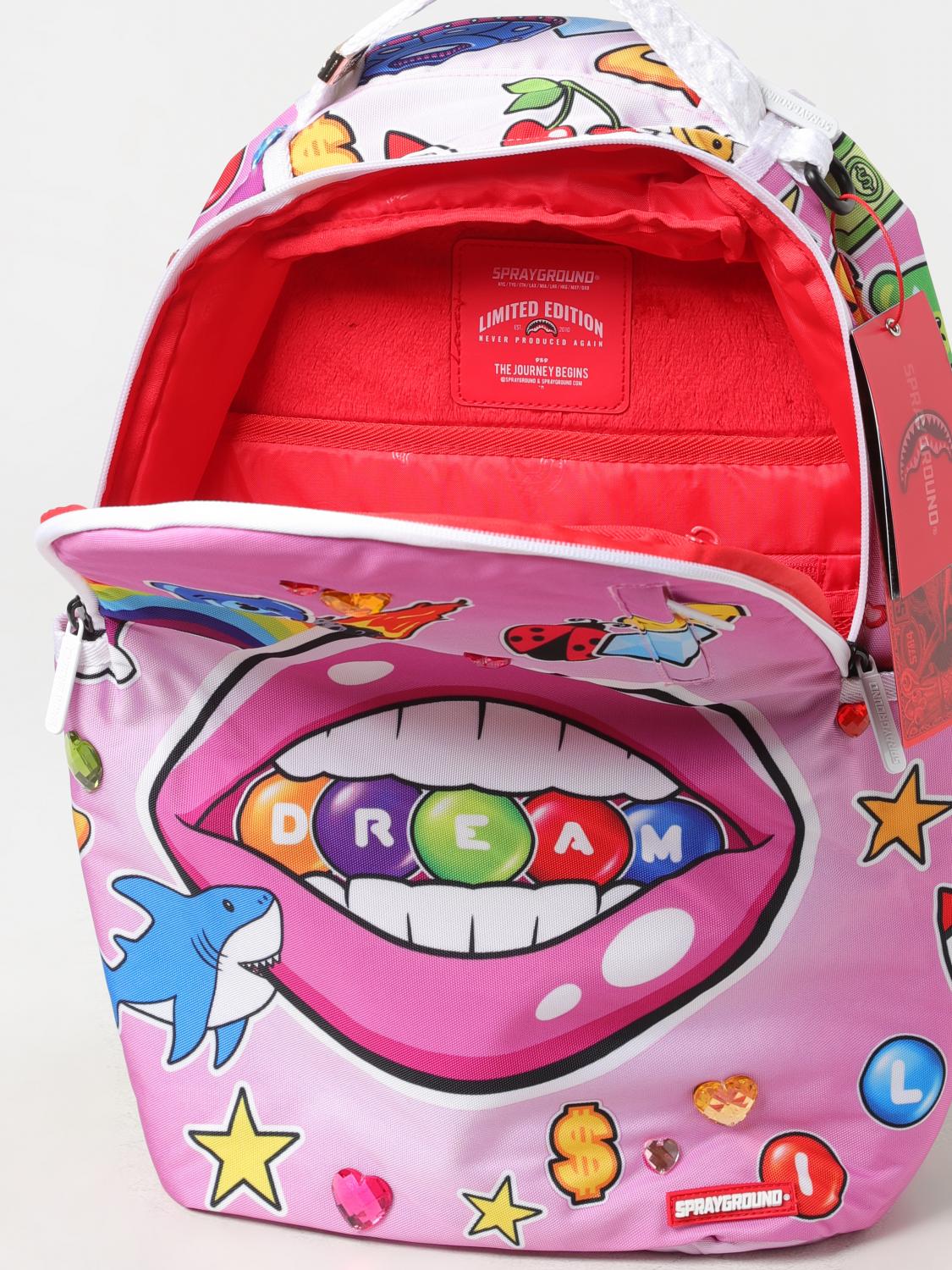 SPRAYGROUND ZAINO: Zaino Dream Lips Sprayground in mesh stampato , Fantasia - Img 4