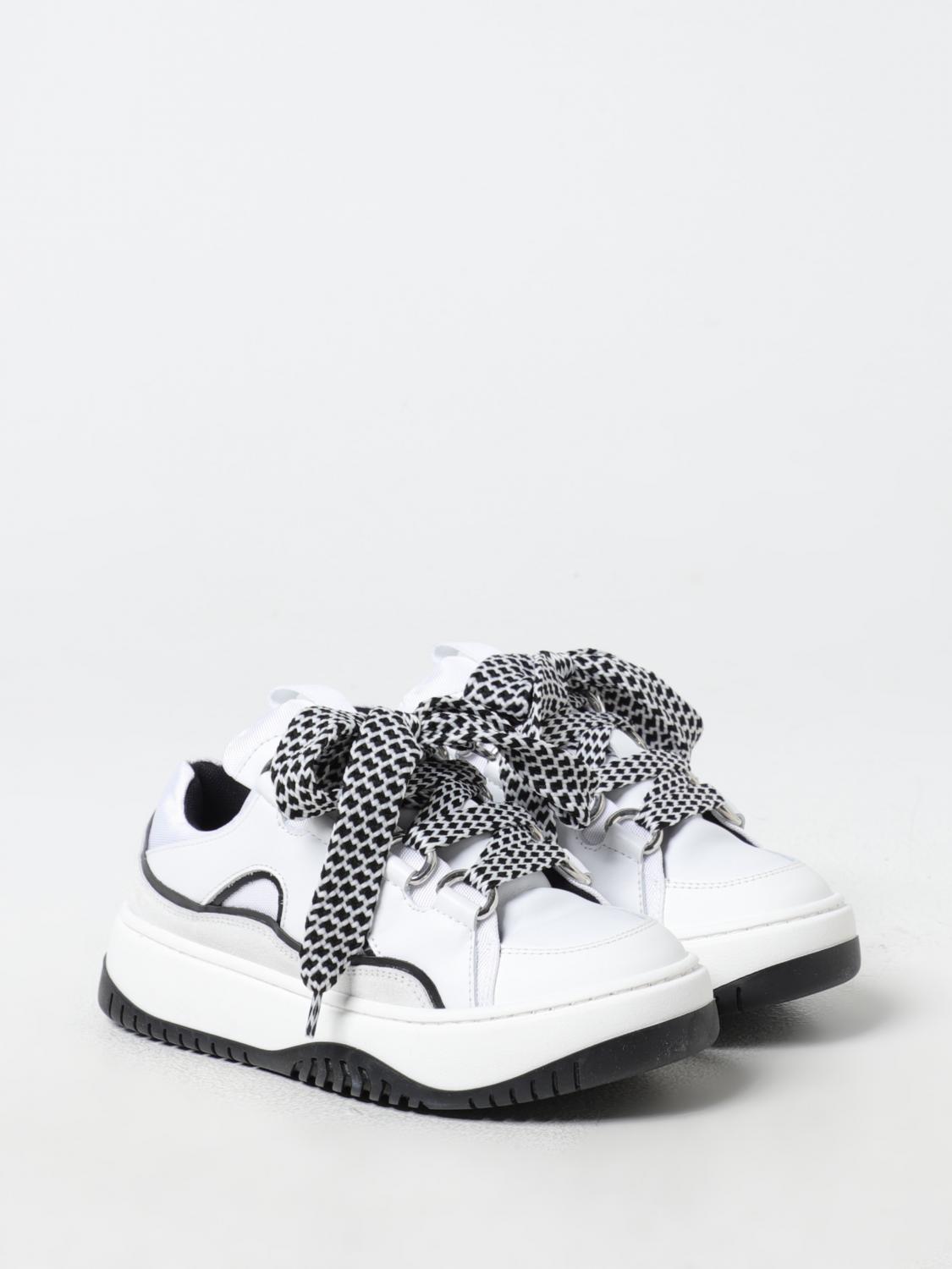 MSGM KIDS SCARPE: Sneakers Curb MSGM Kids in pelle e mesh , Bianco - Img 2