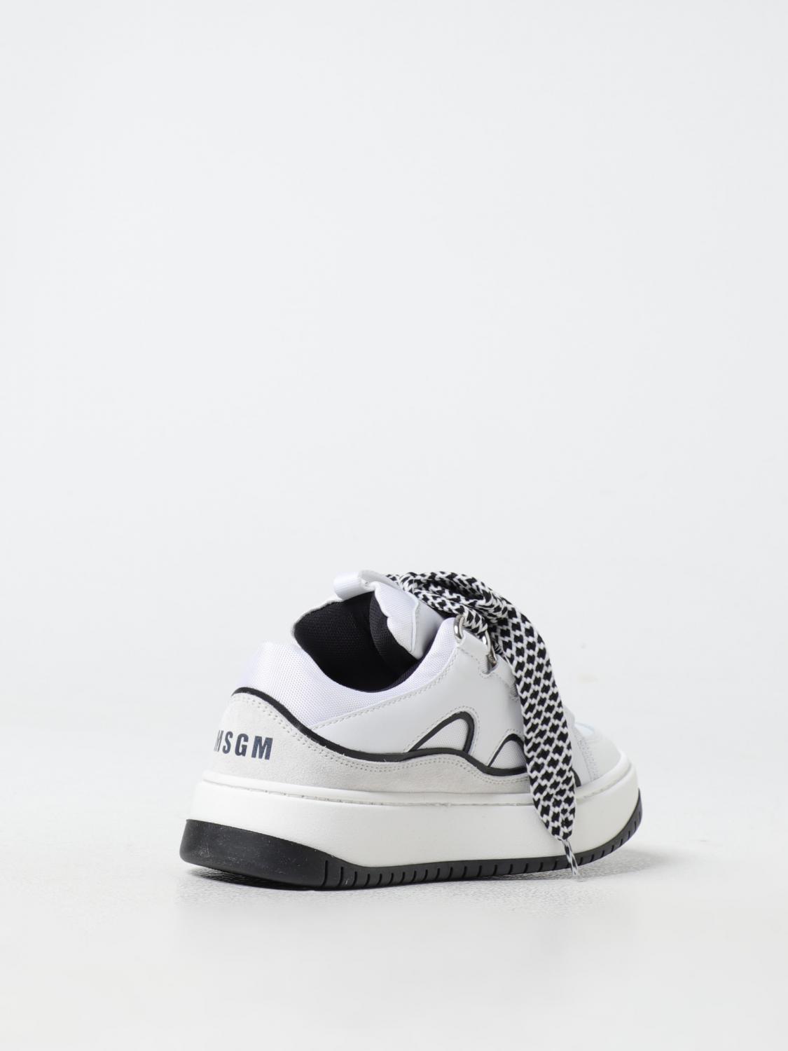 MSGM KIDS SCARPE: Sneakers Curb MSGM Kids in pelle e mesh , Bianco - Img 3