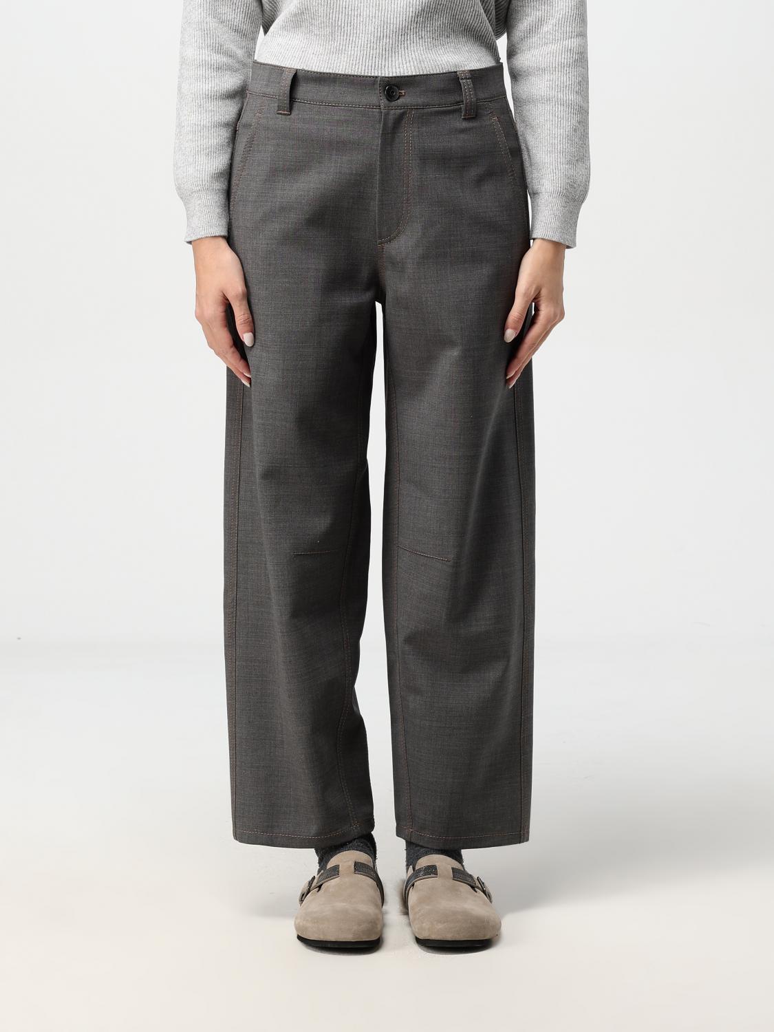 BRUNELLO CUCINELLI PANTS: Pants woman Brunello Cucinelli, Grey - Img 1