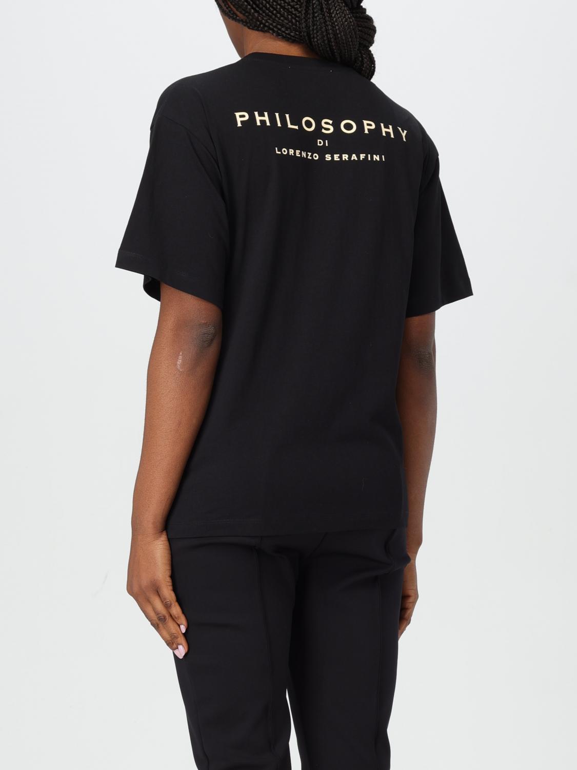 PHILOSOPHY DI LORENZO SERAFINI T-SHIRT: Philosophy Di Lorenzo Serafini women's top, Black - Img 2