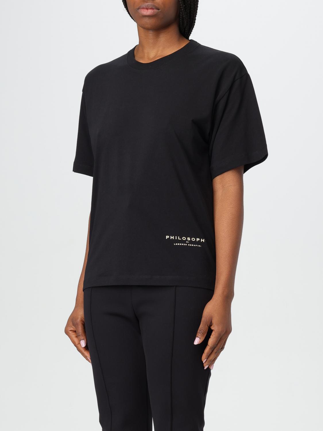 PHILOSOPHY DI LORENZO SERAFINI T-SHIRT: Philosophy Di Lorenzo Serafini women's top, Black - Img 3