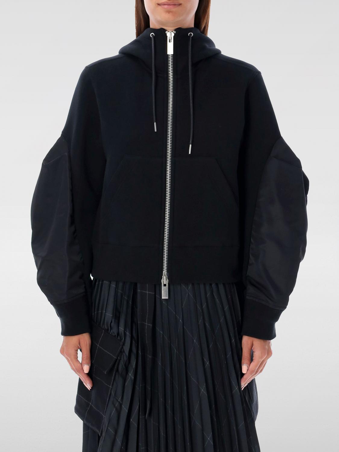 SACAI SWEATSHIRT: Sweatshirt woman Sacai, Black - Img 1