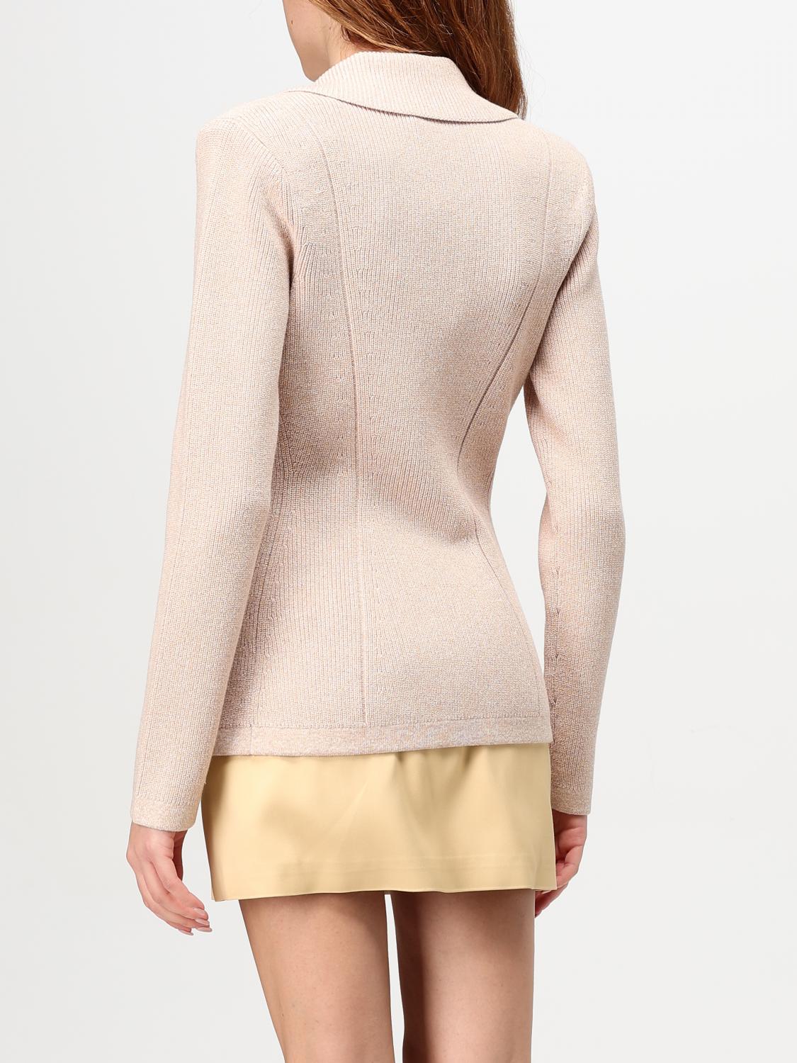 ELISABETTA FRANCHI BLAZER: Elisabetta Franchi double-breasted tweed blazer, Blush Pink - Img 2