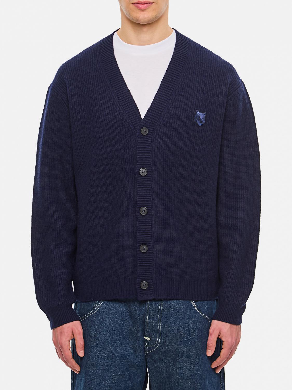 MAISON KITSUNÉ CARDIGAN: Cardigan men Maison KitsunÉ, Blue - Img 1