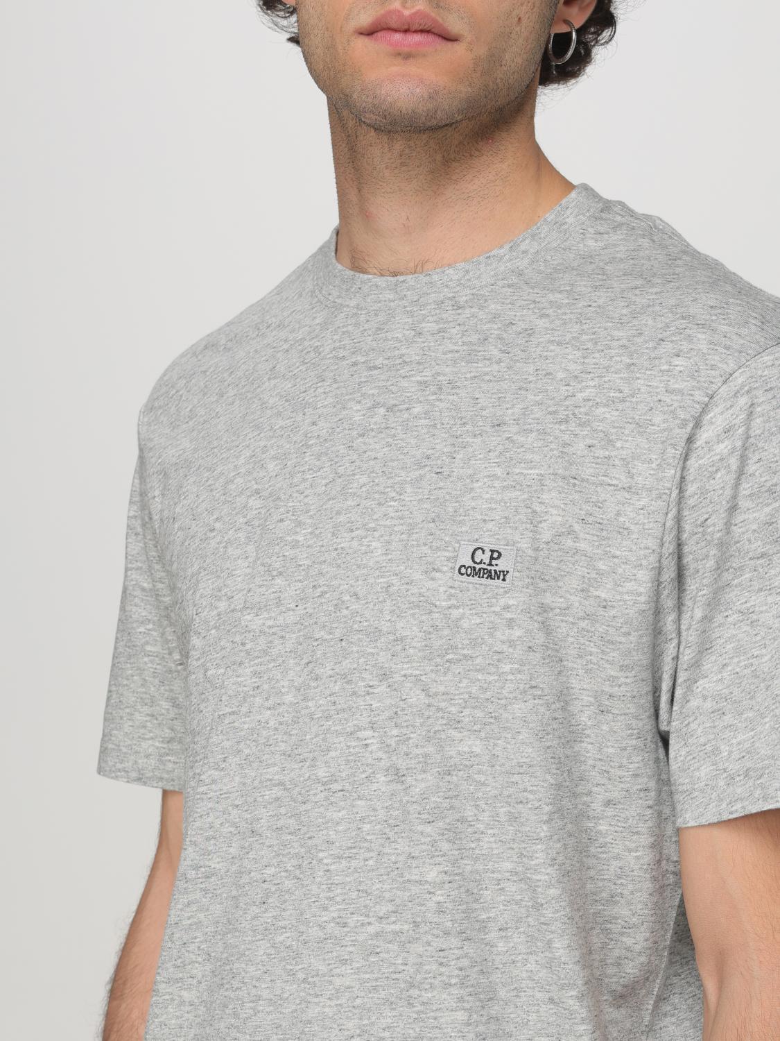 C.P. COMPANY T-SHIRT: T-shirt C.P. Company in cotone con logo ricamato , Grigio - Img 3