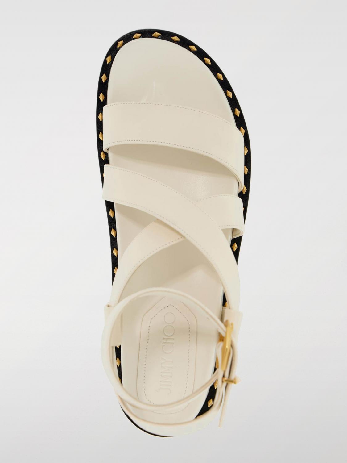 JIMMY CHOO FLACHE SANDALEN: Flache sandalen damen Jimmy Choo, Milch - Img 4