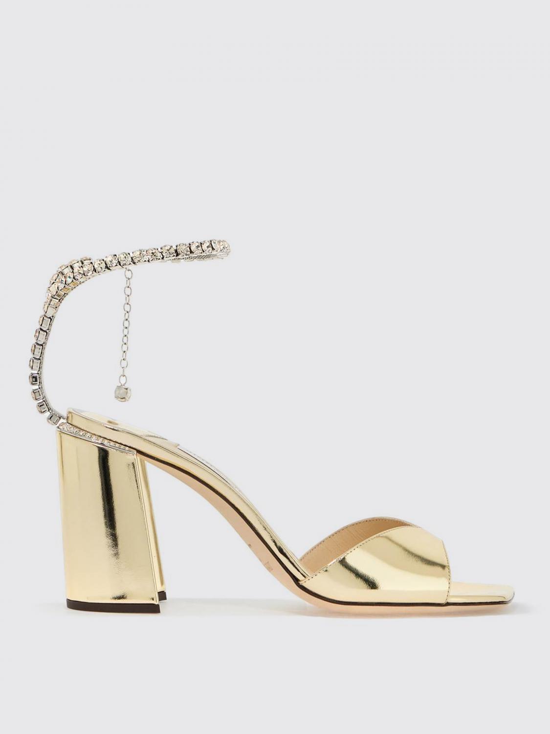 JIMMY CHOO HEELED SANDALS: Flat sandals woman Jimmy Choo, Gold - Img 1