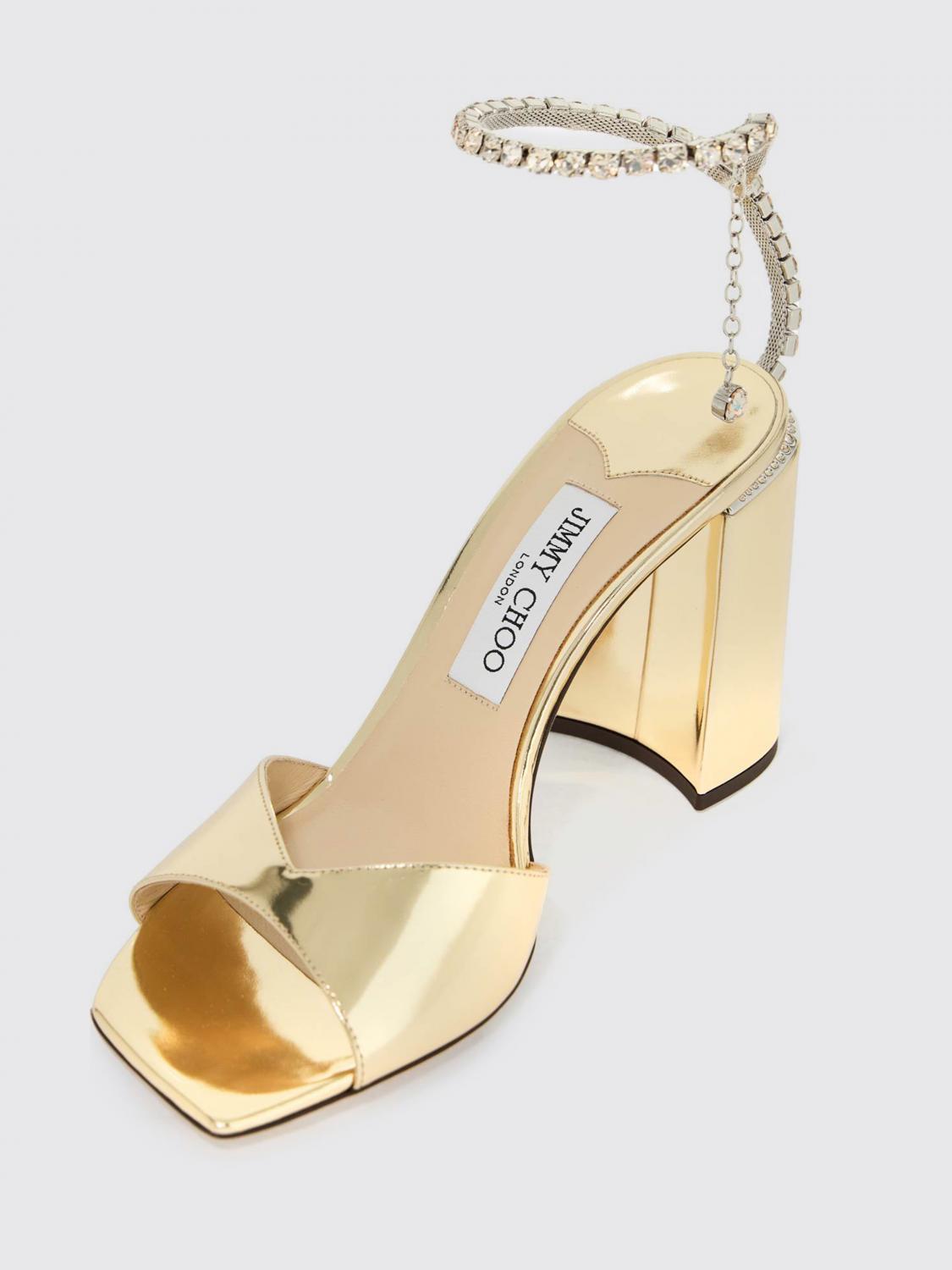 JIMMY CHOO HEELED SANDALS: Flat sandals woman Jimmy Choo, Gold - Img 3