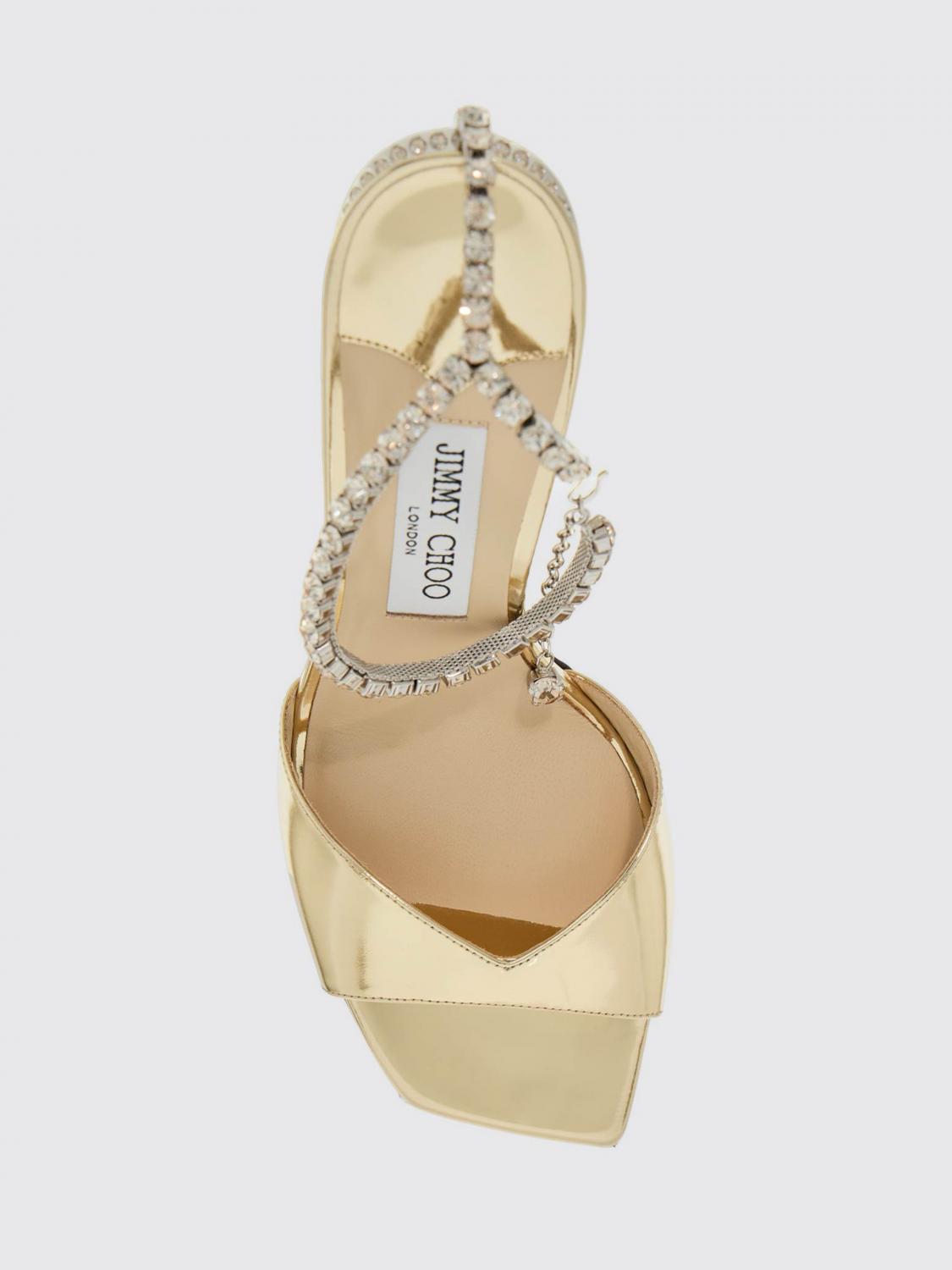 JIMMY CHOO HEELED SANDALS: Flat sandals woman Jimmy Choo, Gold - Img 4