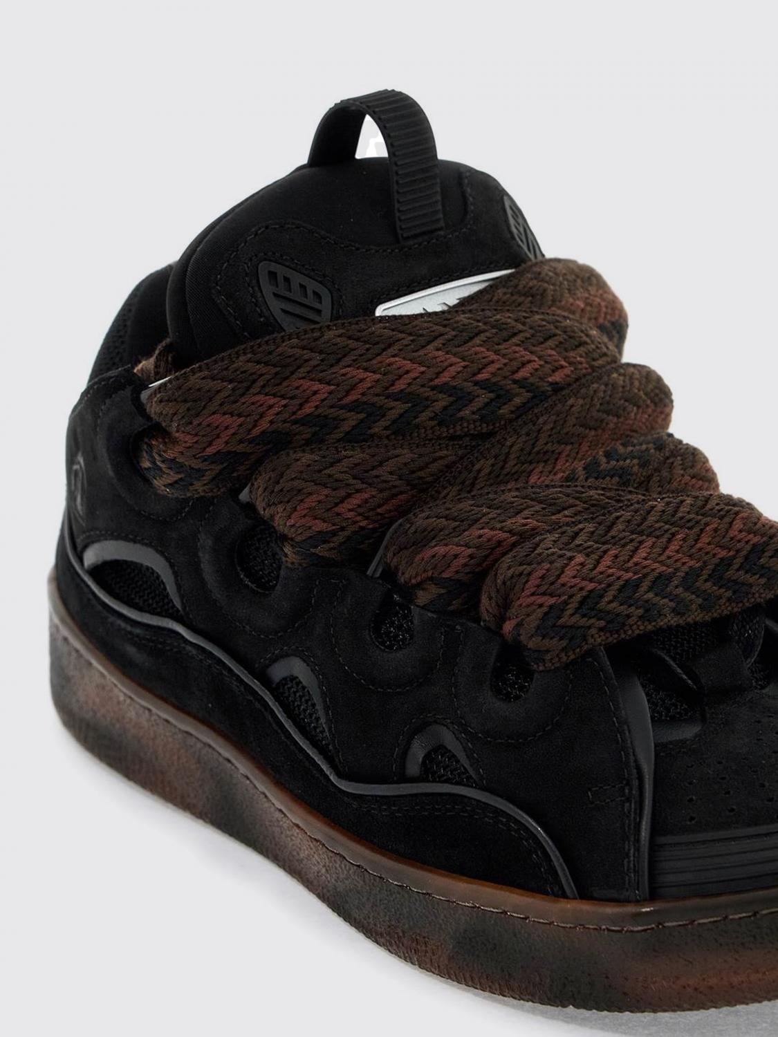 LANVIN SNEAKERS: Sneakers Curb Lanvin in camoscio e mesh , Moro - Img 4