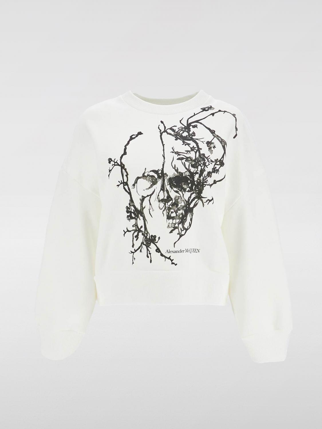 ALEXANDER MCQUEEN FELPA: Felpa Alexander McQueen in cotone con logo , Bianco - Img 4