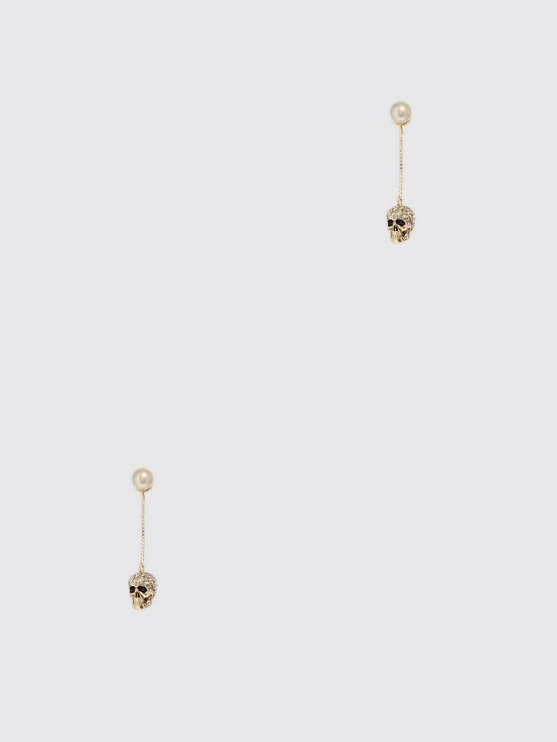 Giglio Orecchini Skull Alexander McQueen in ottone con strass incastonati