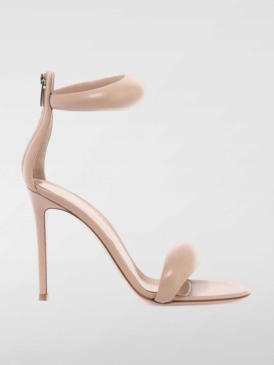 GIANVITO ROSSI 힐 샌들: 플랫 샌들 여성 Gianvito Rossi, 피치 - Img 1