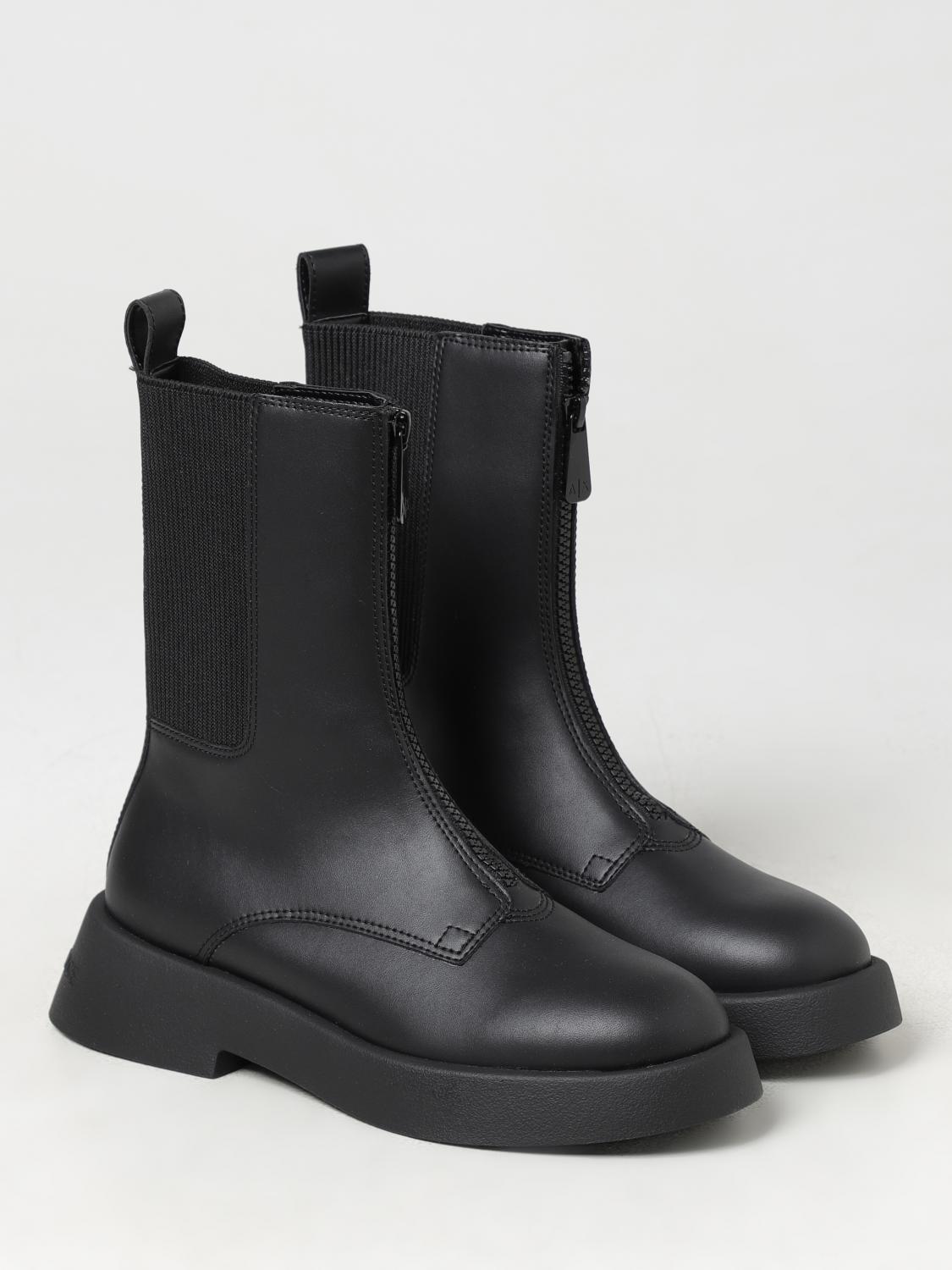 ARMANI EXCHANGE FLAT ANKLE BOOTS: Flat ankle boots woman Armani Exchange, Black - Img 2