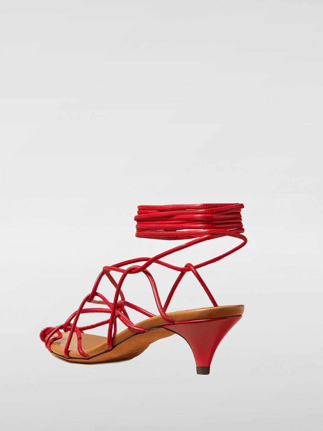 KHAITE HEELED SANDALS: Flat sandals woman Khaite, Red - Img 2