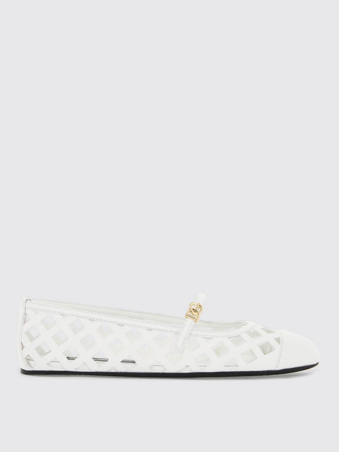 DOLCE & GABBANA FLAT SHOES: Flat shoes woman Dolce & Gabbana, White - Img 1