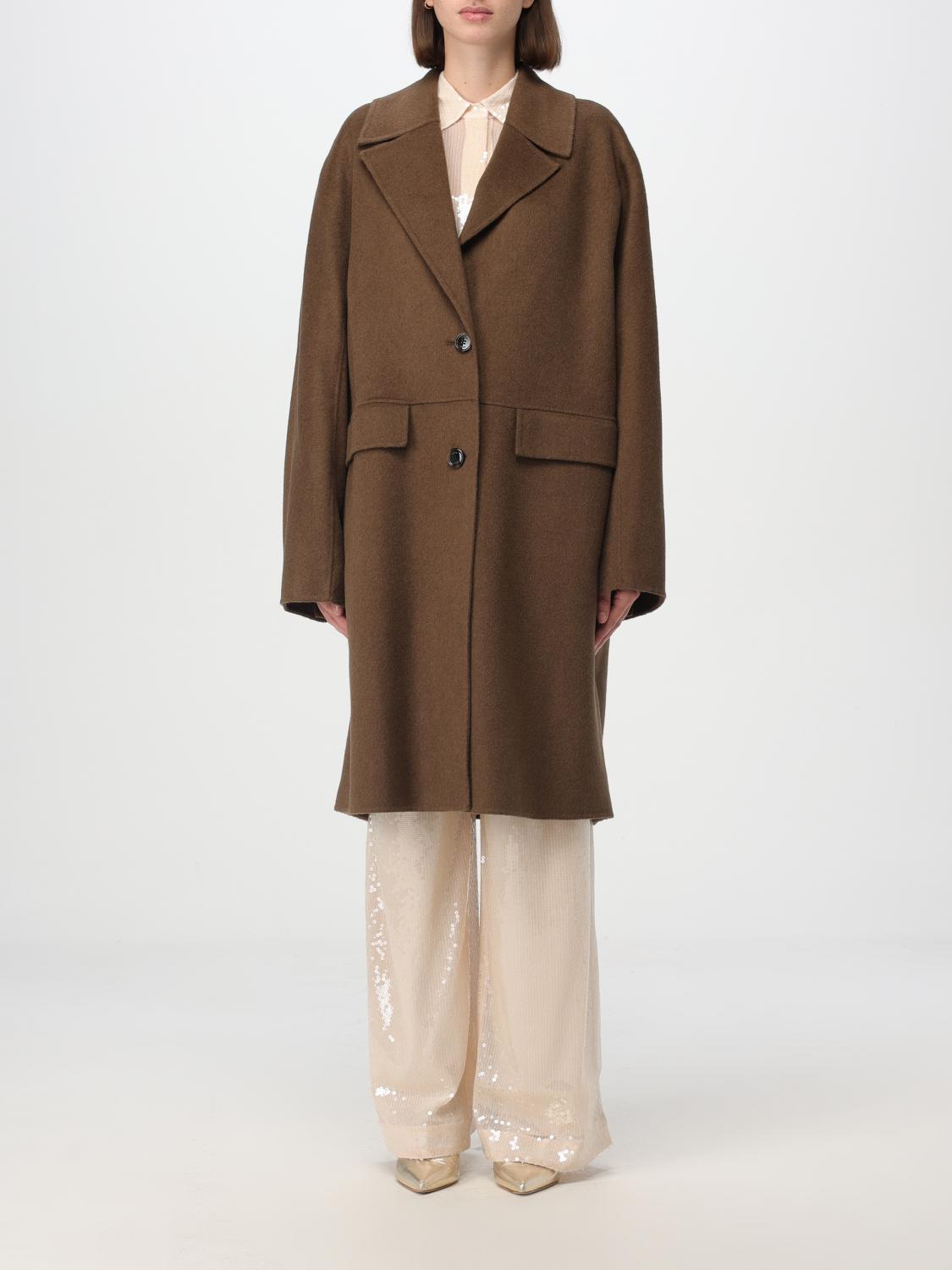 BOSS COAT: Coat woman Boss, Coffee - Img 1