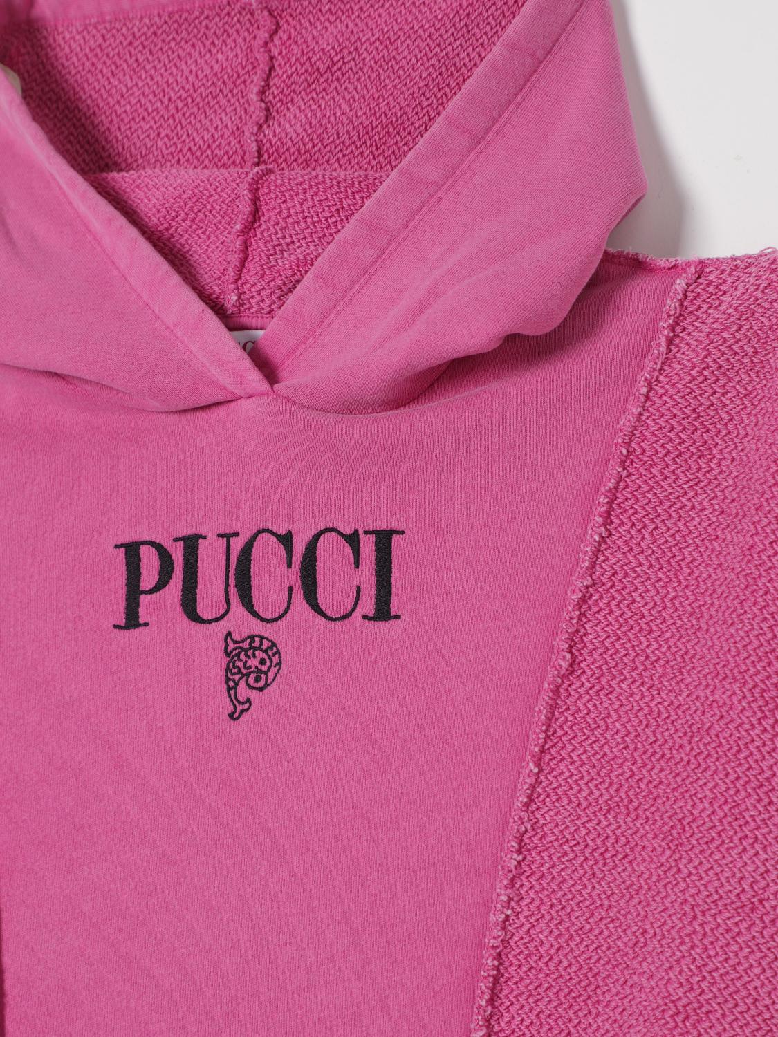 PUCCI ABITO: Abito con cappuccio Pucci con logo, Lampone - Img 3