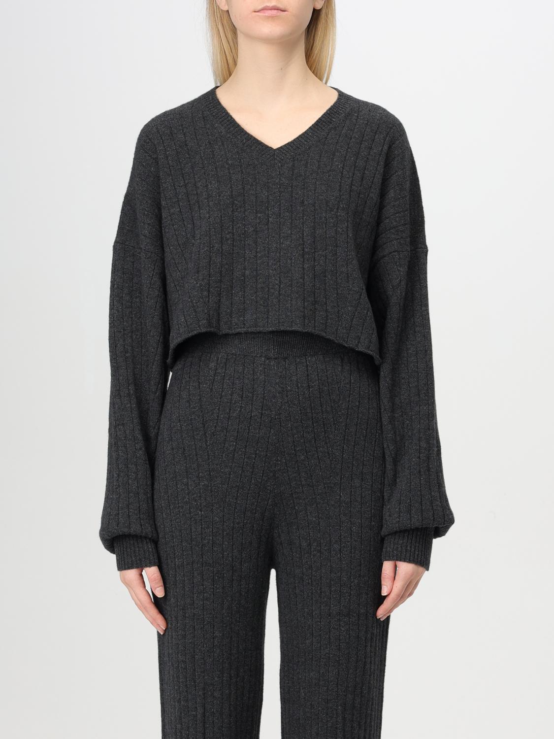 TWINSET MAGLIA: Pullover cropped Twinset in misto lana , Antracite - Img 1