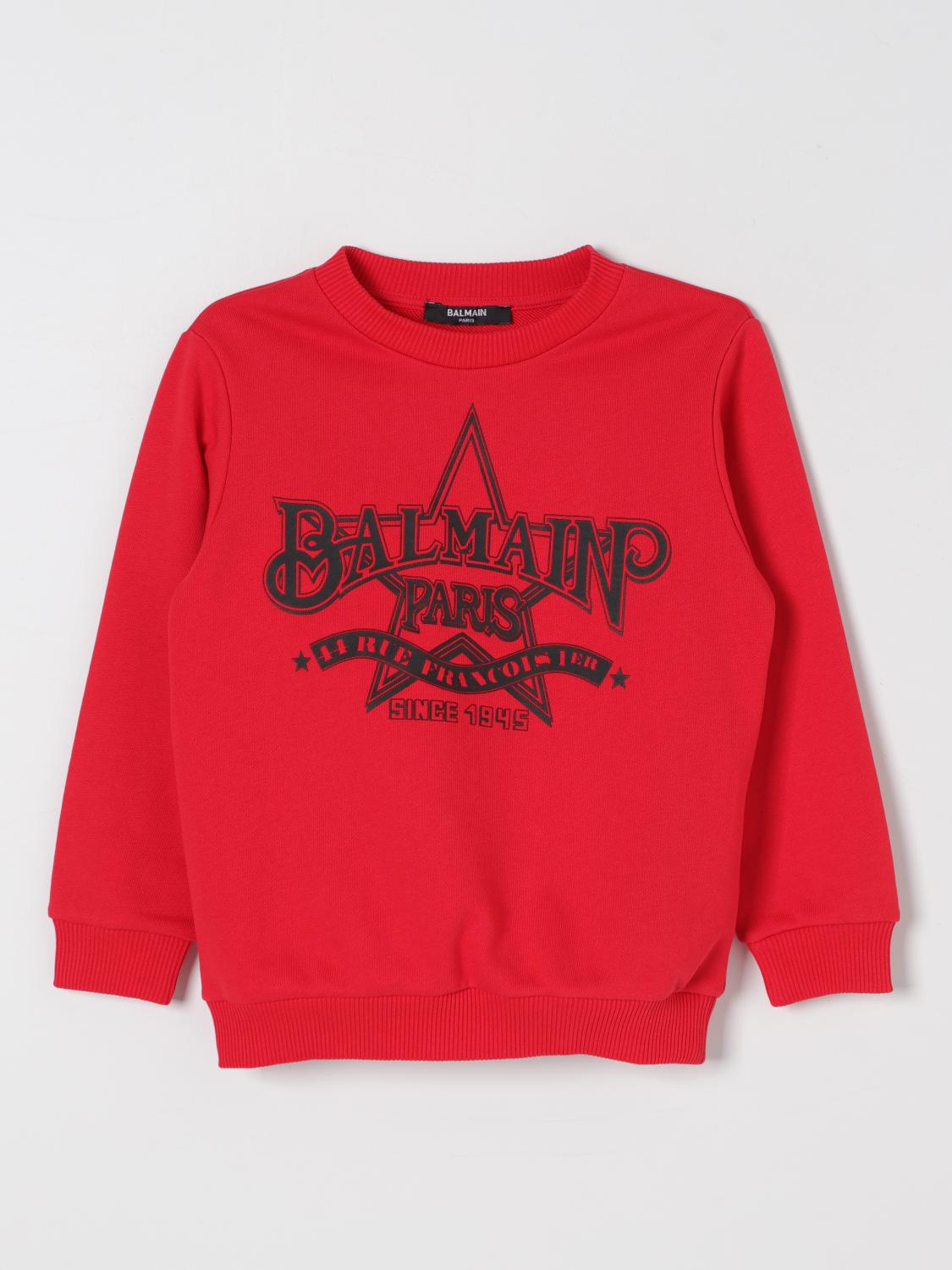 BALMAIN SWEATER: Sweater kids Balmain, Red - Img 1