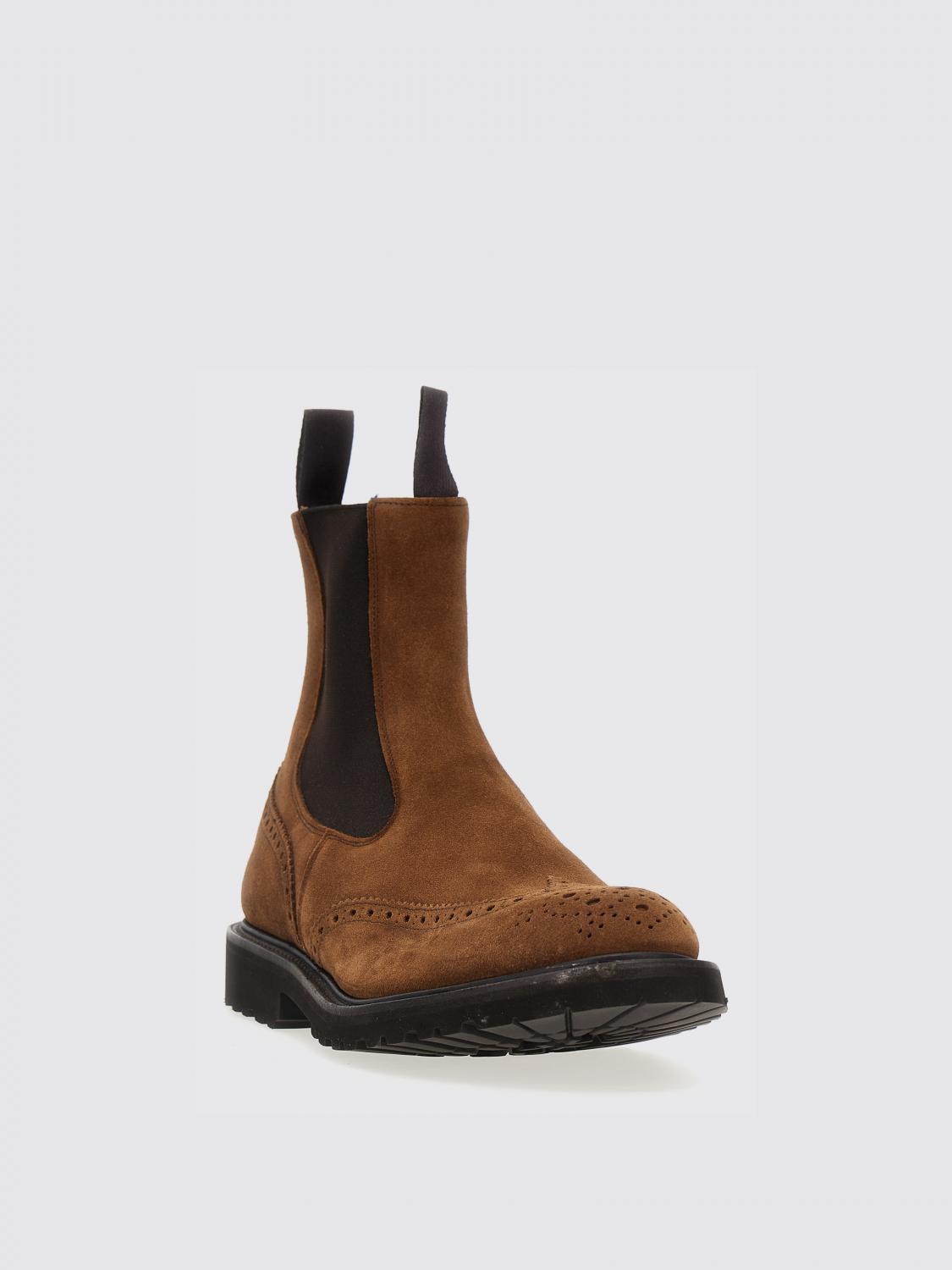 TRICKER'S STIVALETTI: Stivaletto Tricker's in camoscio con motivo brogue , Marrone - Img 2