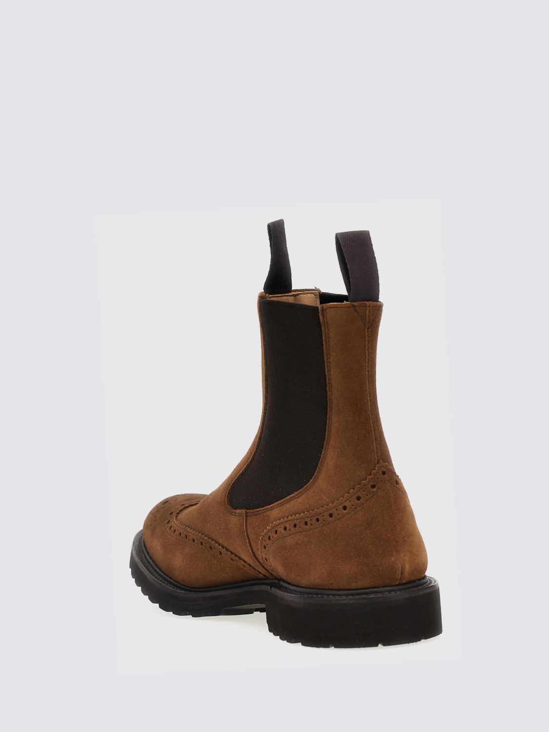 TRICKER'S STIVALETTI: Stivaletto Tricker's in camoscio con motivo brogue , Marrone - Img 3