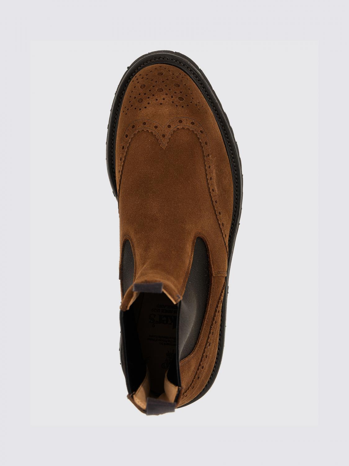 TRICKER'S STIVALETTI: Stivaletto Tricker's in camoscio con motivo brogue , Marrone - Img 4