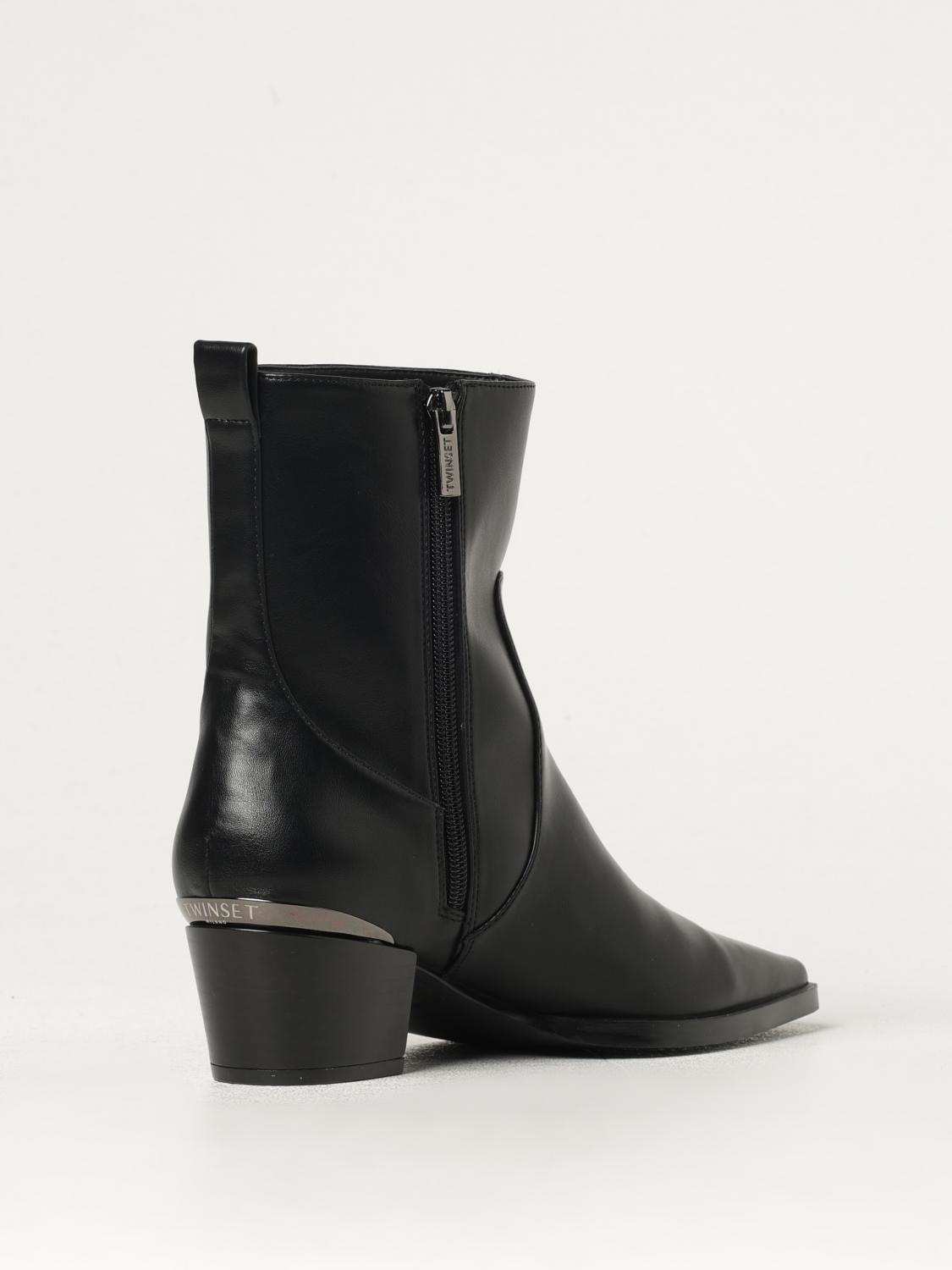 TWINSET FLAT ANKLE BOOTS: Flat ankle boots woman Twinset, Black - Img 3