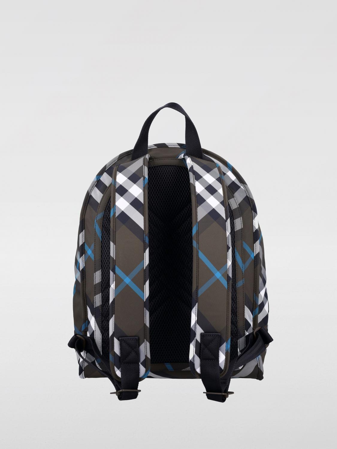 BURBERRY ZAINO: Zaino Shield Burberry in nylon con Check jacquard , Verde - Img 2