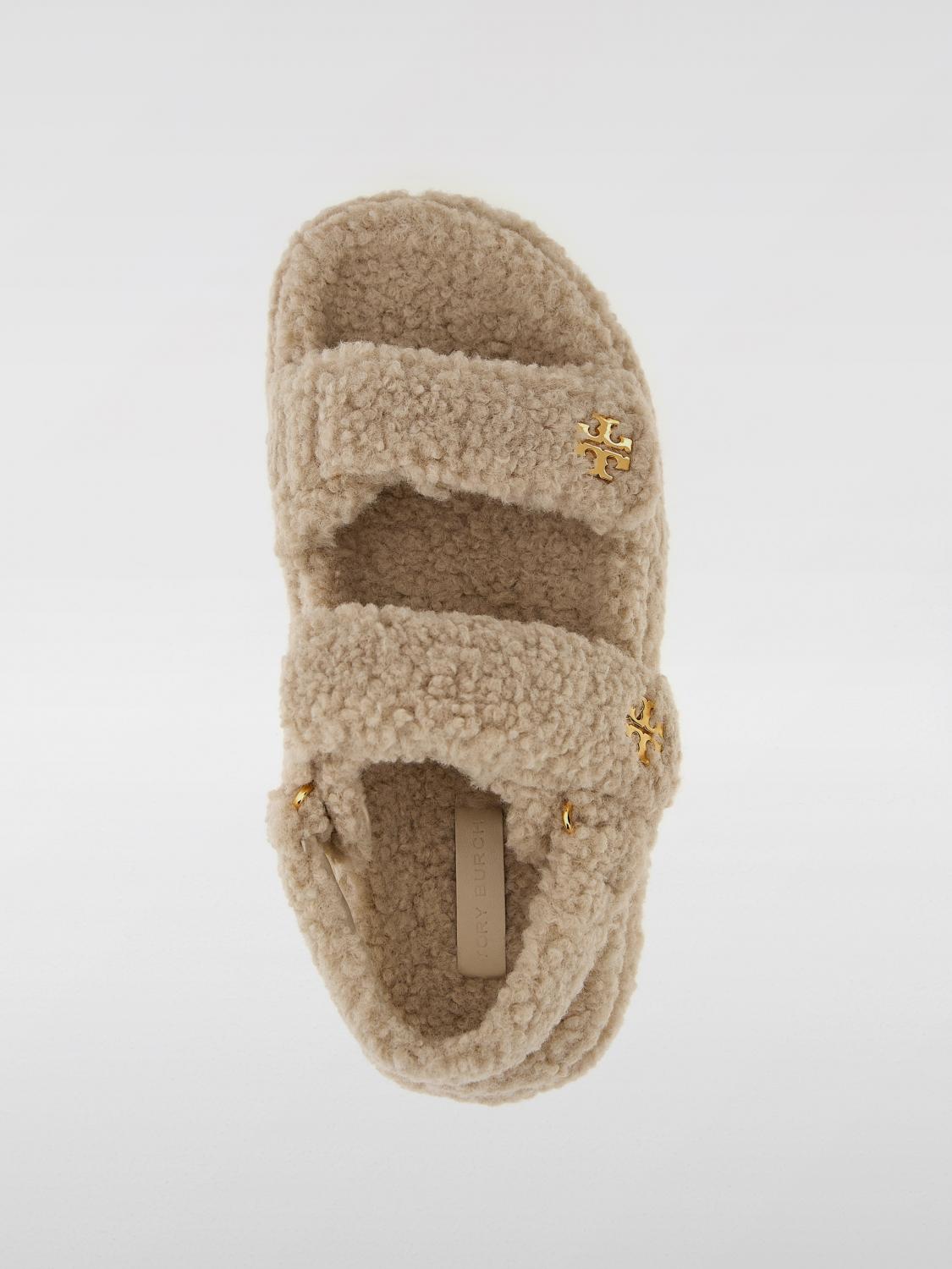 TORY BURCH SANDALI CON TACCO: Sandalo Kira Sport Tory Burch in shearling , Beige - Img 4