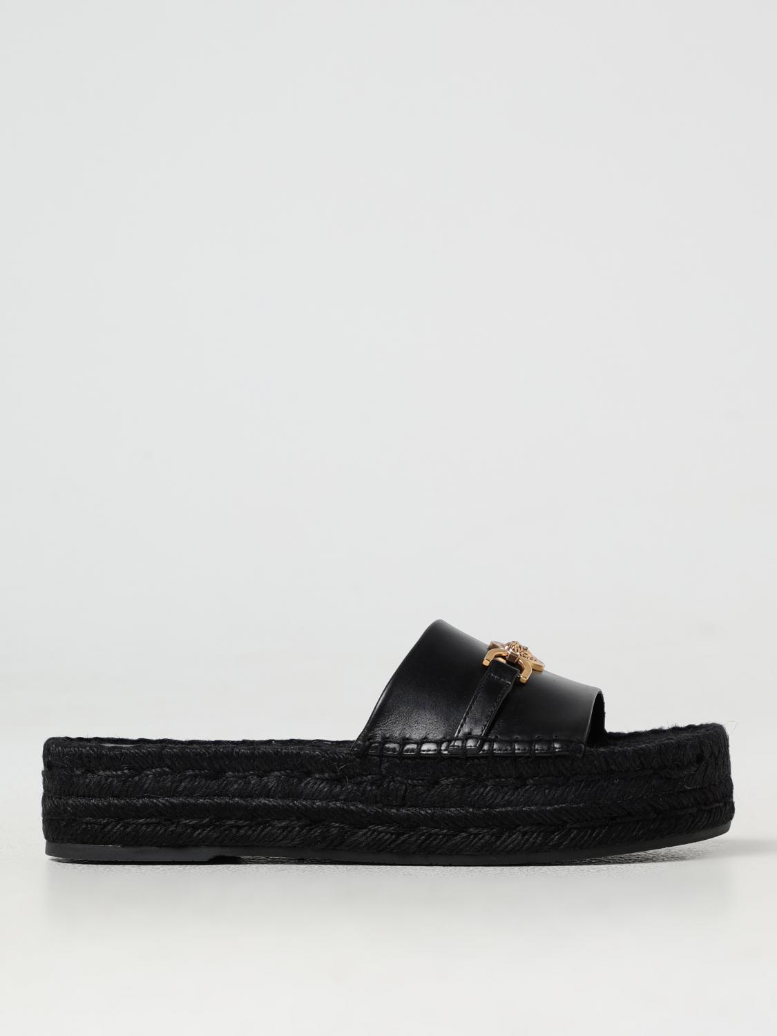 VERSACE FLAT SANDALS: Flat sandals woman Versace, Black - Img 1