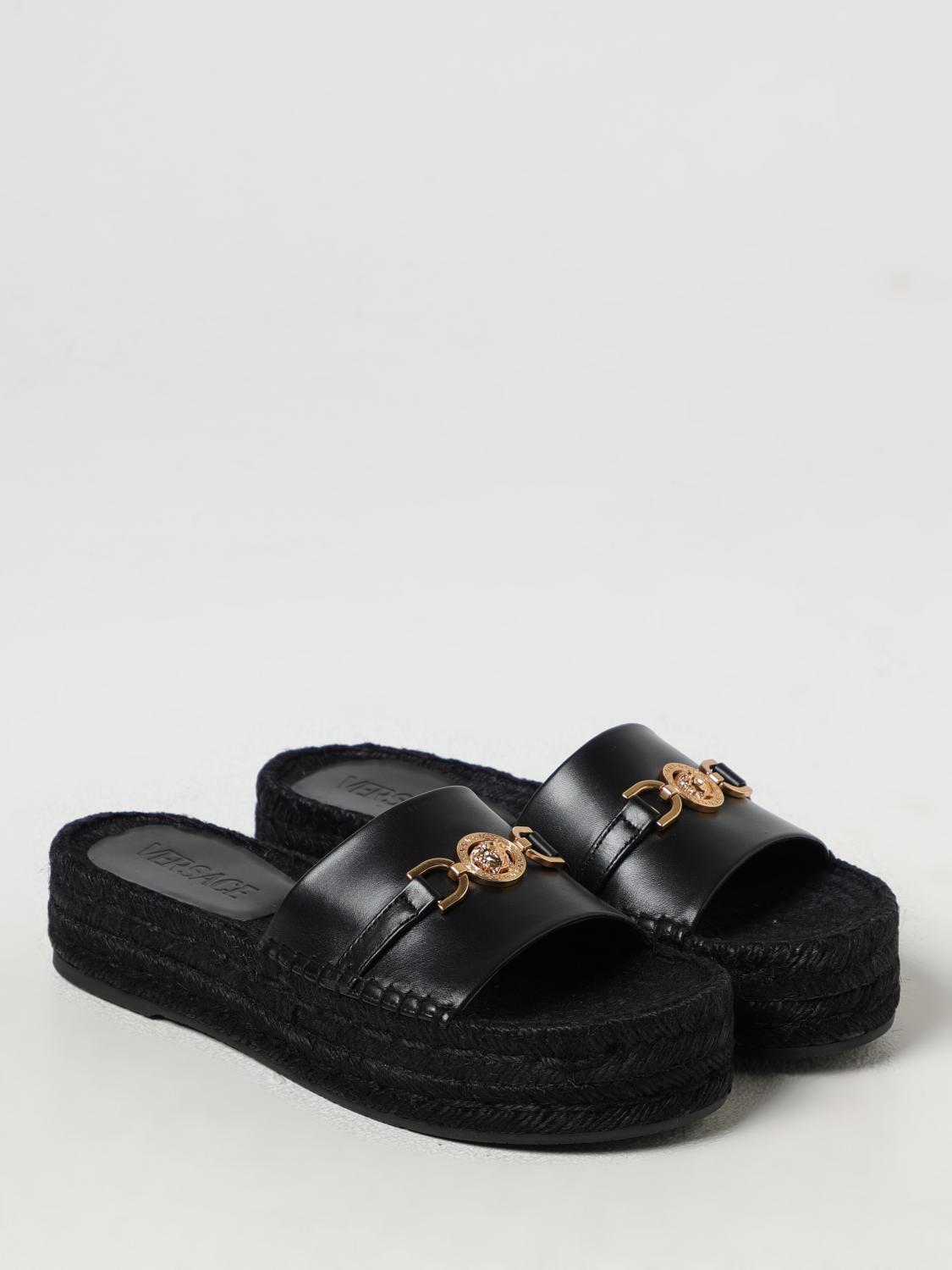 VERSACE FLAT SANDALS: Flat sandals woman Versace, Black - Img 2