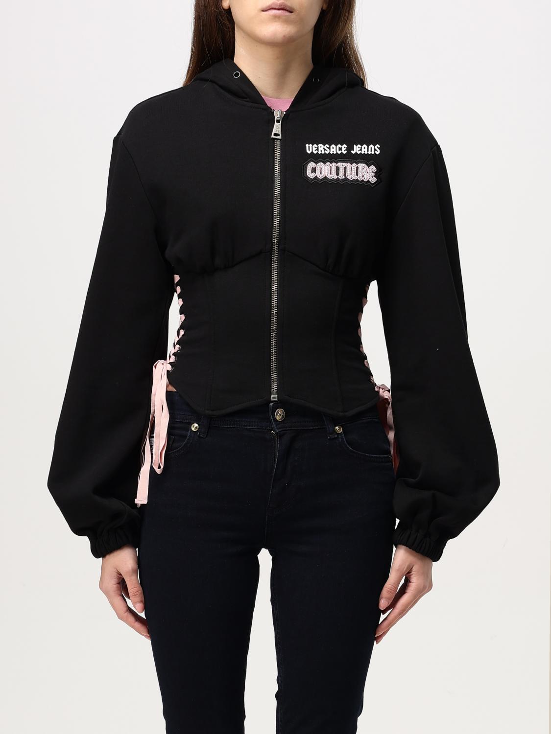 VERSACE JEANS COUTURE SWEATSHIRT: Sweatshirt woman Versace Jeans Couture, Black - Img 1