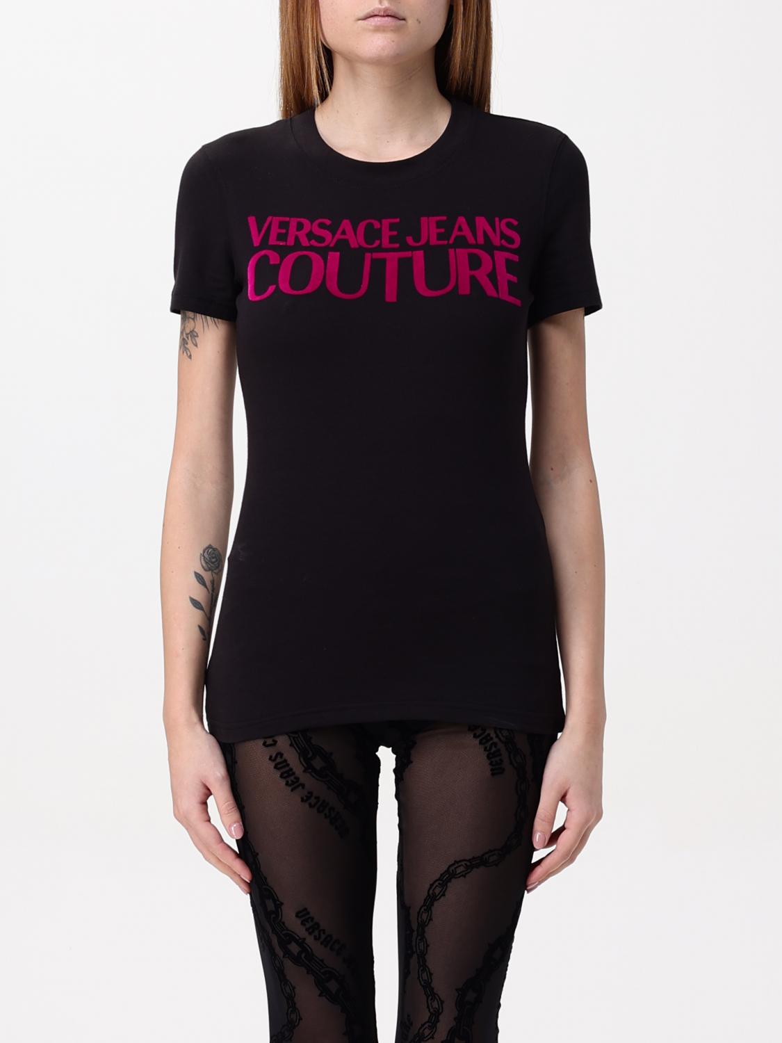 VERSACE JEANS COUTURE T-SHIRT: T-shirt woman Versace Jeans Couture, Black - Img 1