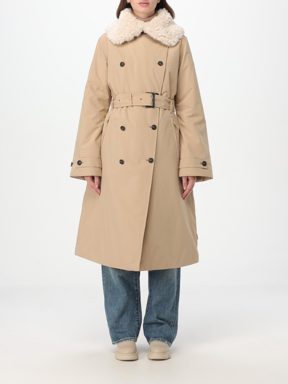 SAVE THE DUCK TRENCH: Trench Save The Duck in cotone e shearling , Beige - Img 1