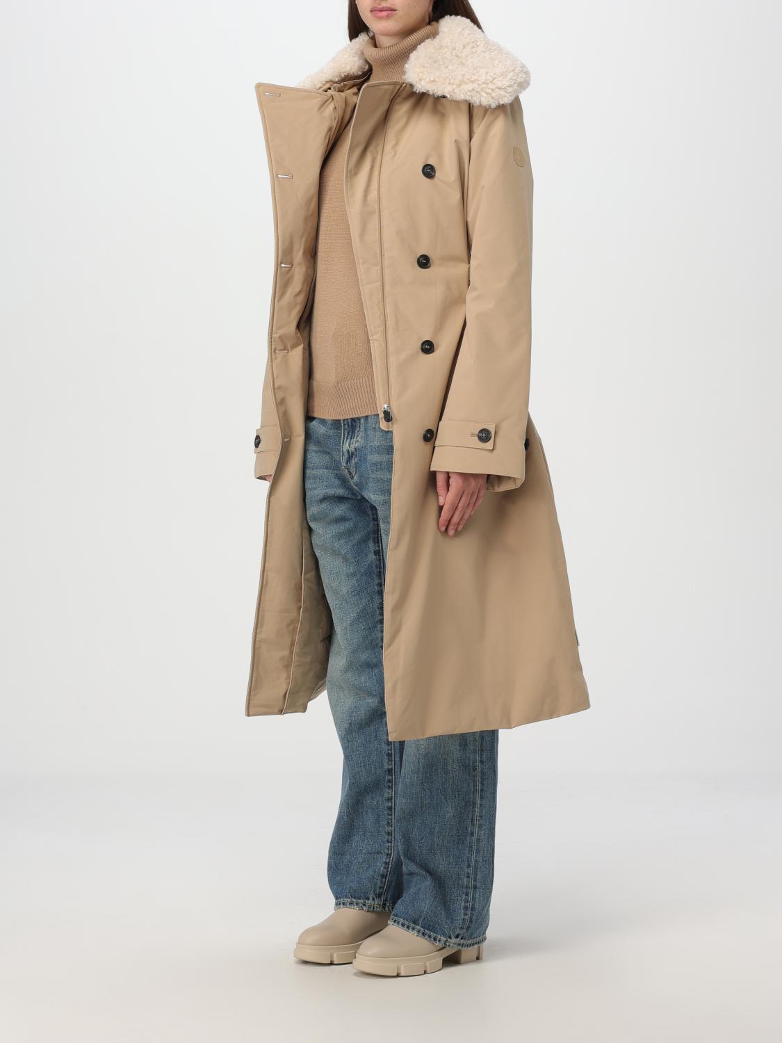 SAVE THE DUCK TRENCH: Trench Save The Duck in cotone e shearling , Beige - Img 3